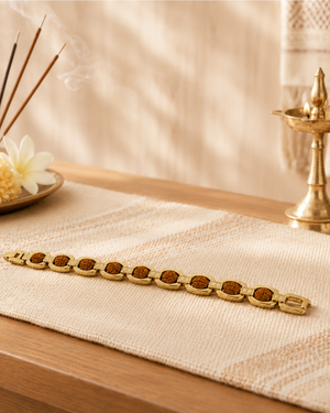 Gold Plated Essential Rudraksh Bracelet (गोल्ड प्लेटेड एसेंशियल रुद्राक्ष ब्रेसलेट)