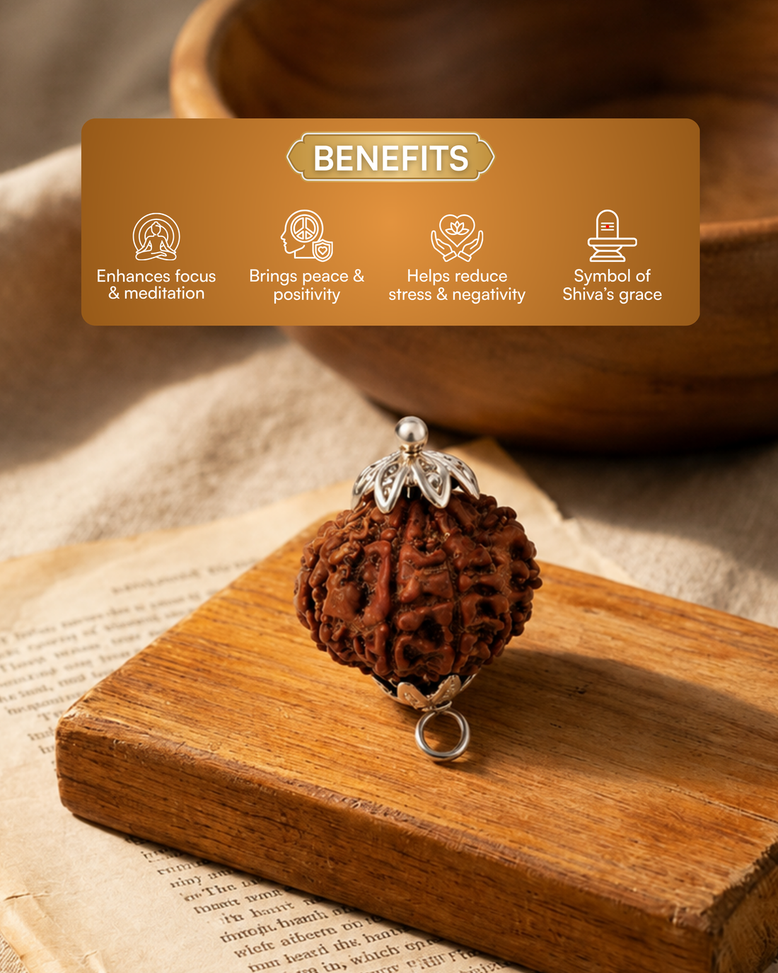 9-Mukhi Nepali Rudraksh (9 मुखी नेपाली रुद्राक्ष)