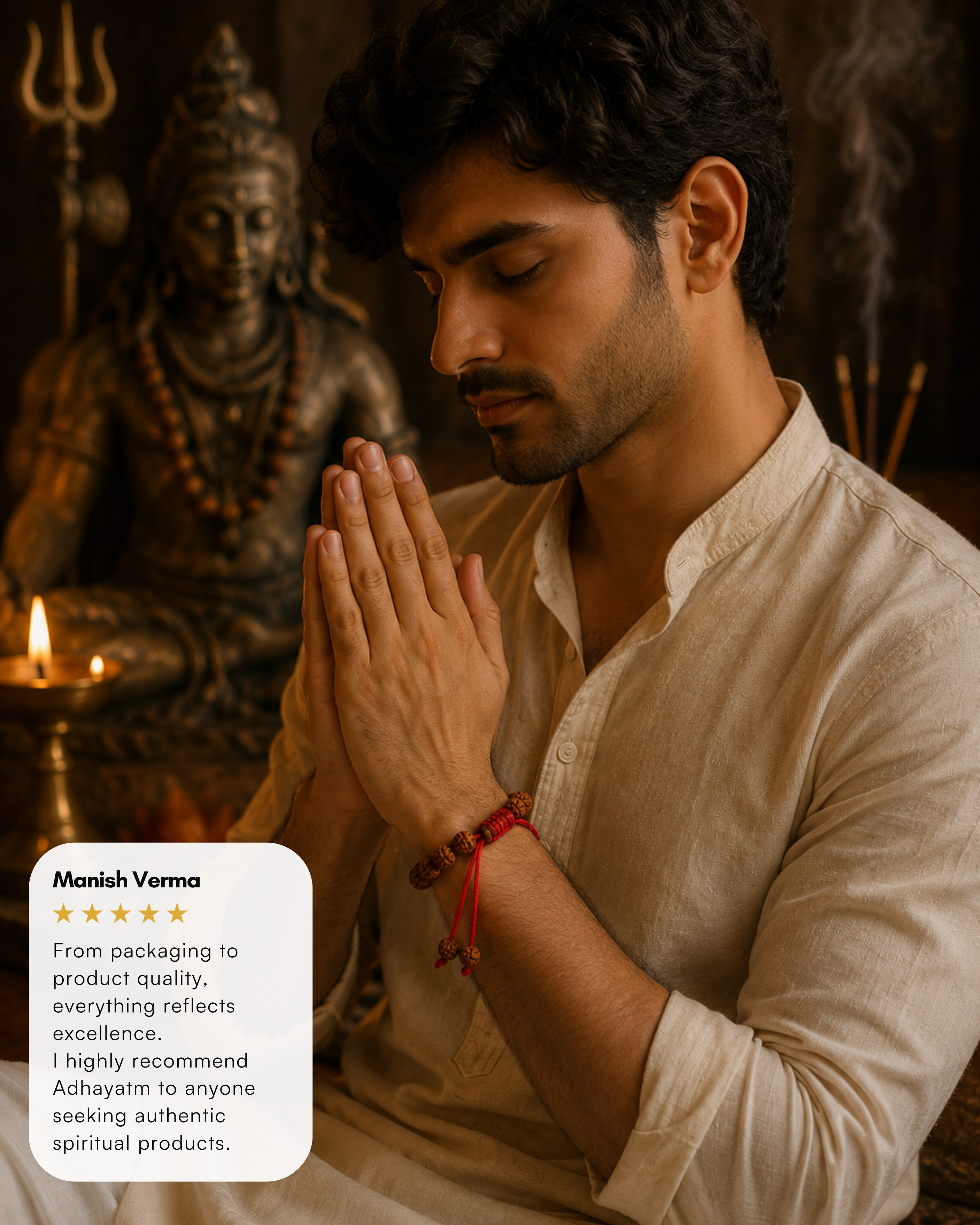 5- Mukhi Rudraksh TieUp Band