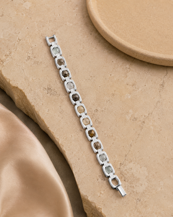 Silver Plated Aura Fusion Link Bracelet