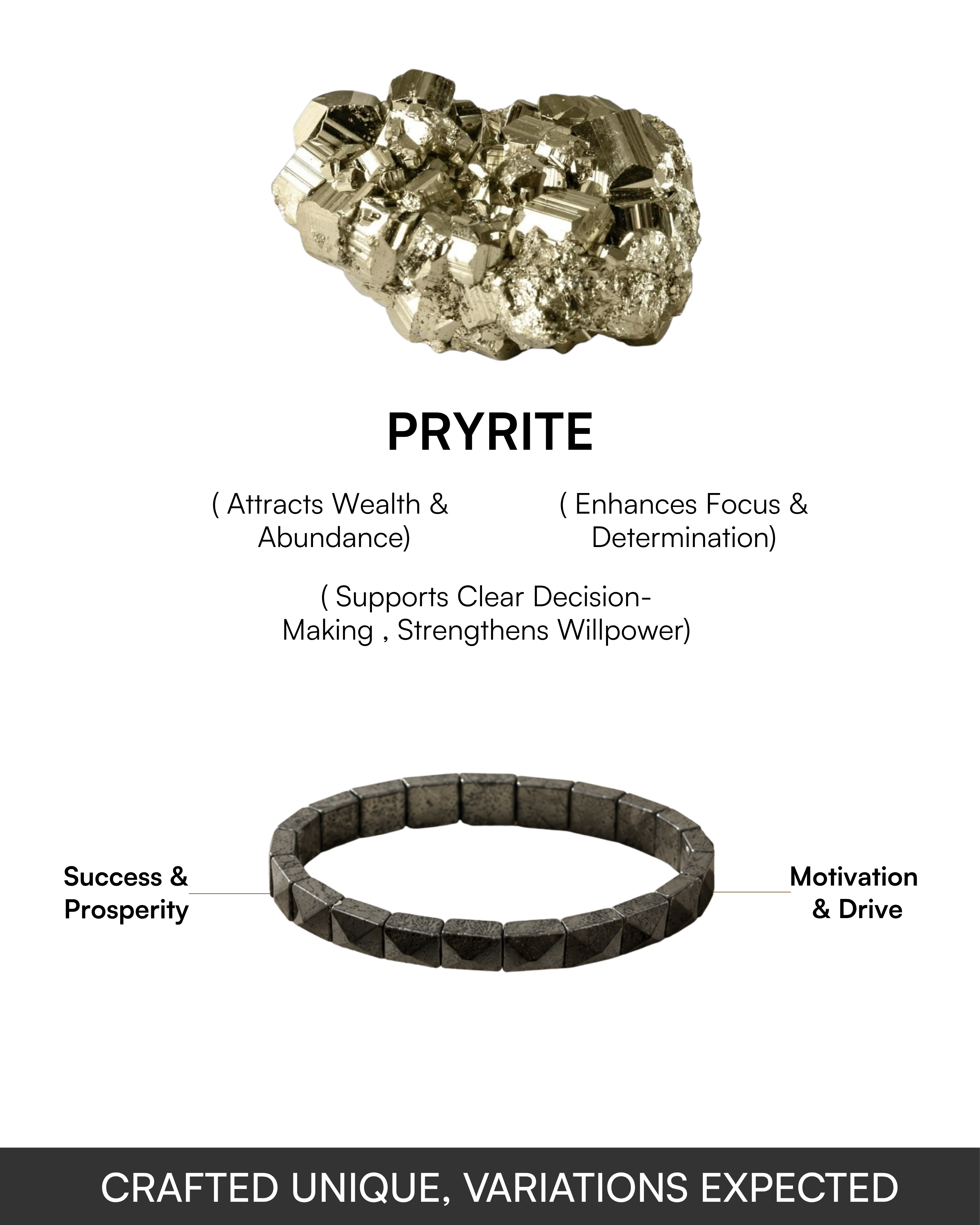 Golden Aura Pyrite Cube Band