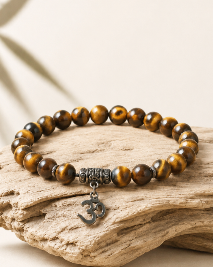 Tiger Eye Om Divine Energy Bracelet