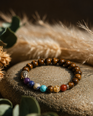 Tiger Eye Seven Chakra Band