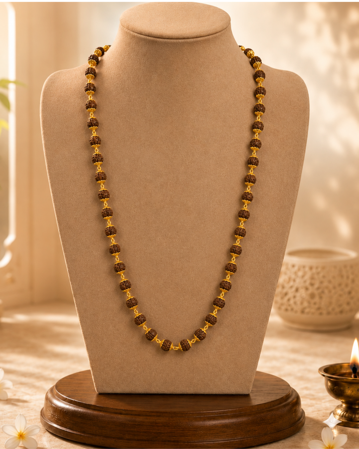 Gold Plated Divine Love Rudraksh Mala