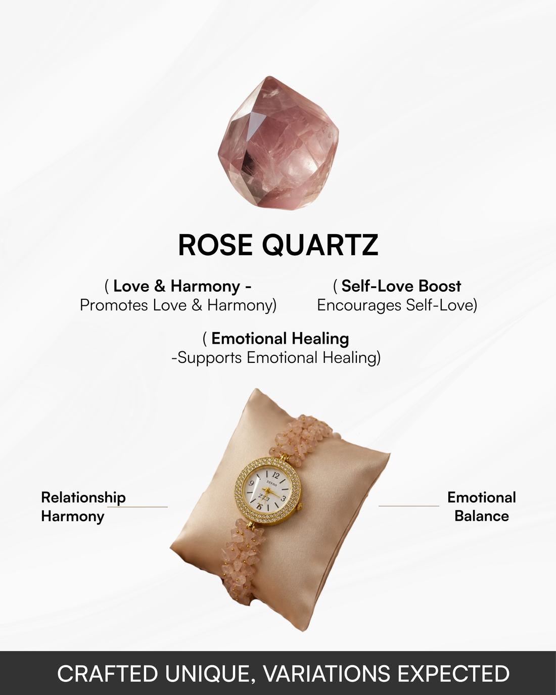 Crystal Queen Rose Quartz watch