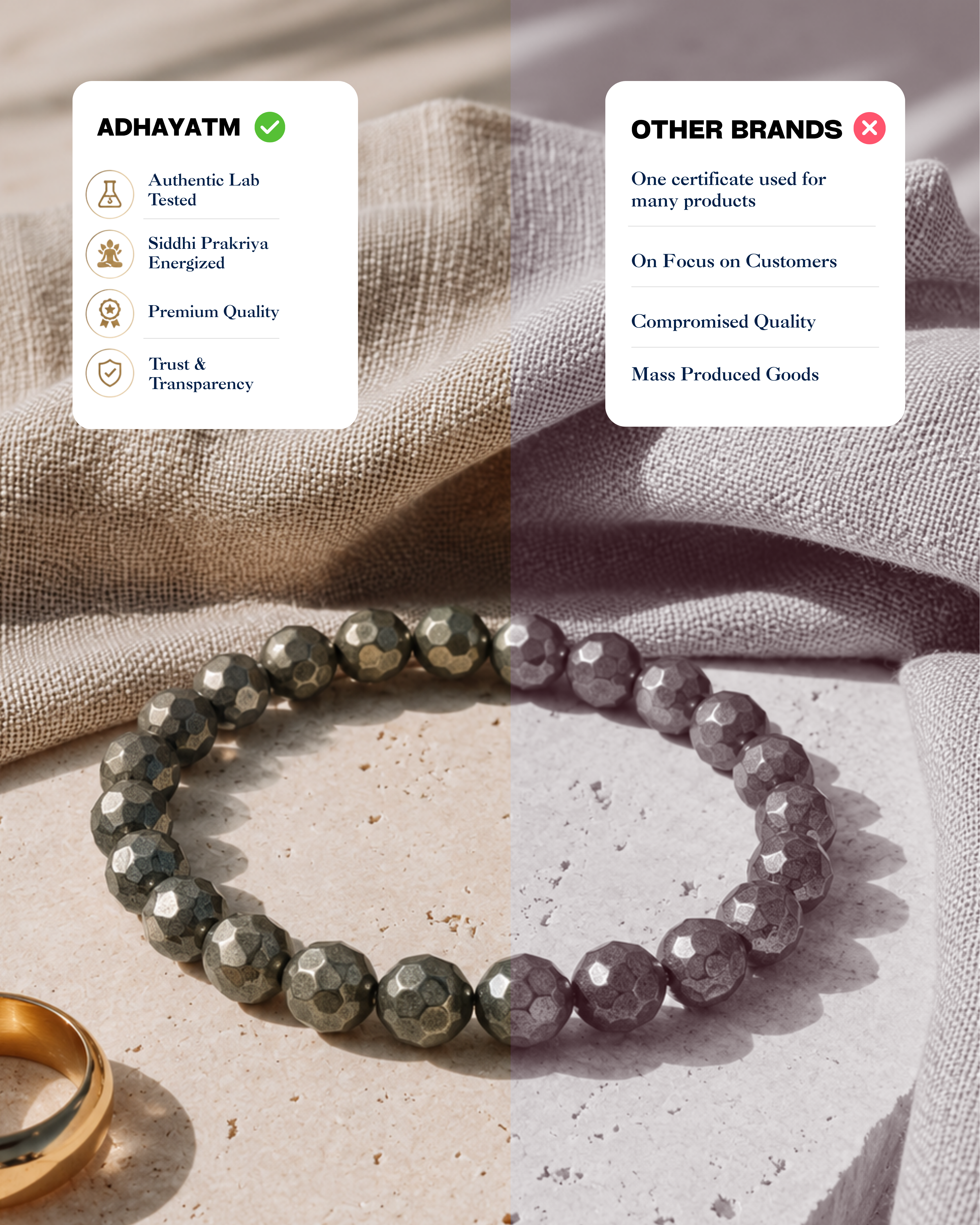Diamond Shape Pyrite Bracelet