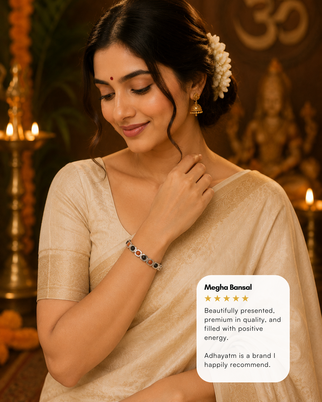 Silver Plated Essential Rudraksh Karungali Bracelet