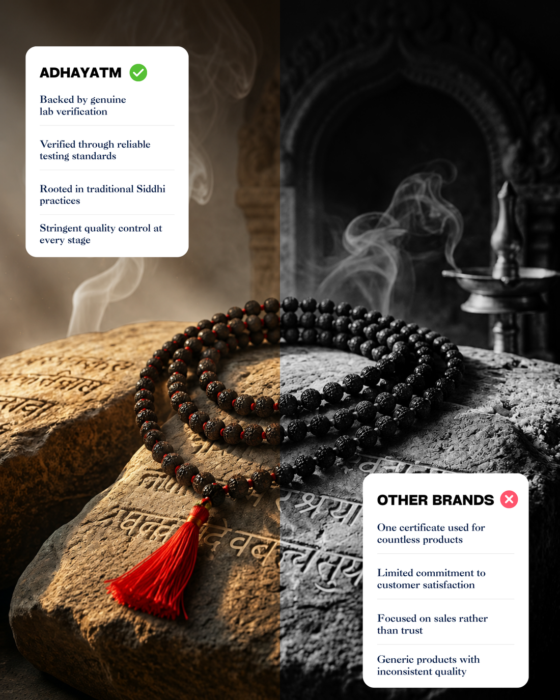 Black Rudraksh Mala 108+1 Beads (काले रुद्राक्ष माला 108+1 मोती)