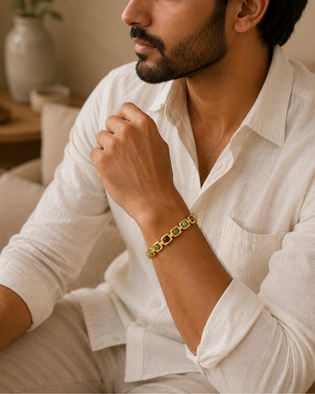 Gold Plated Aura Fusion Link Bracelet