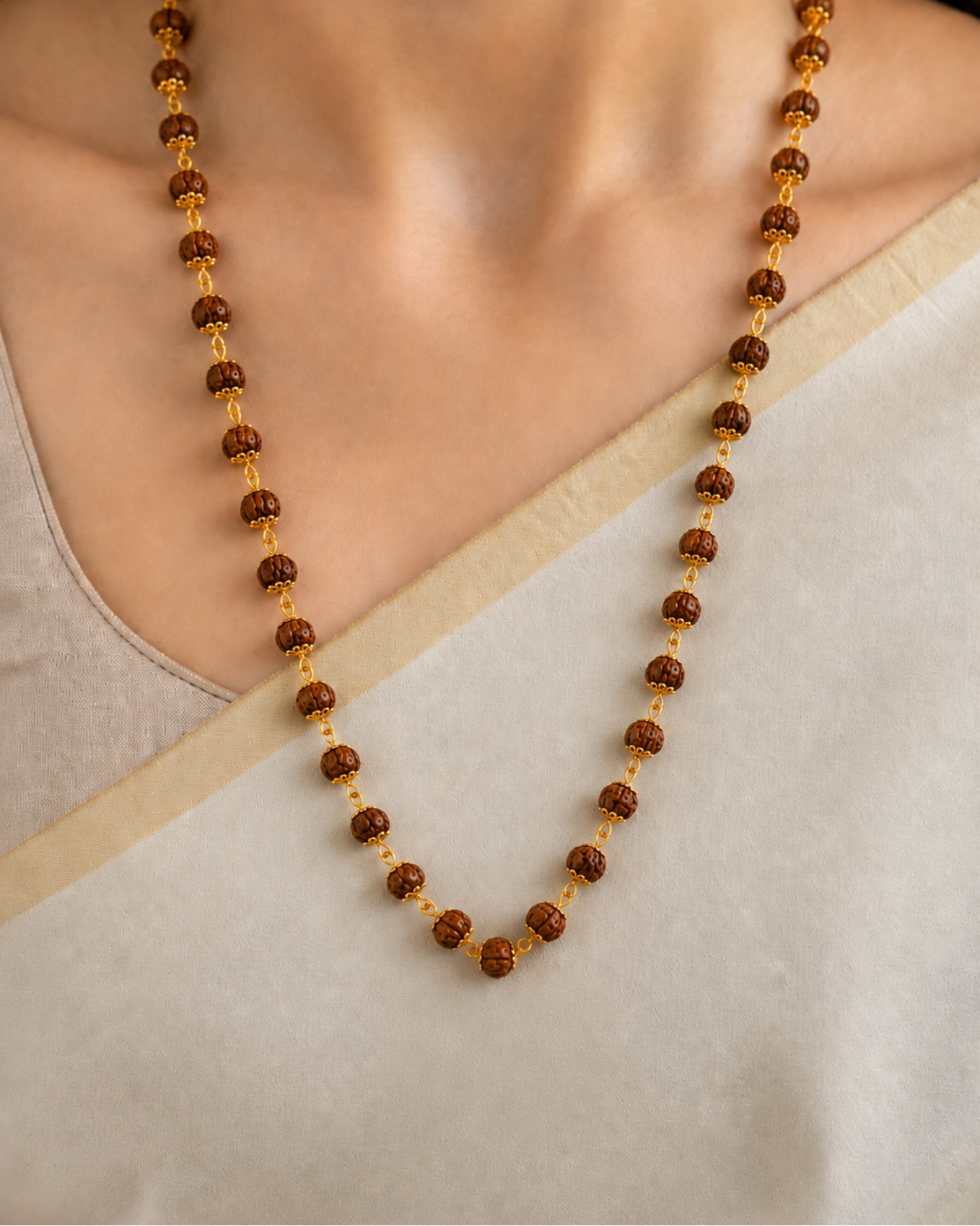 Gold Plated Divine Love Rudraksh Mala