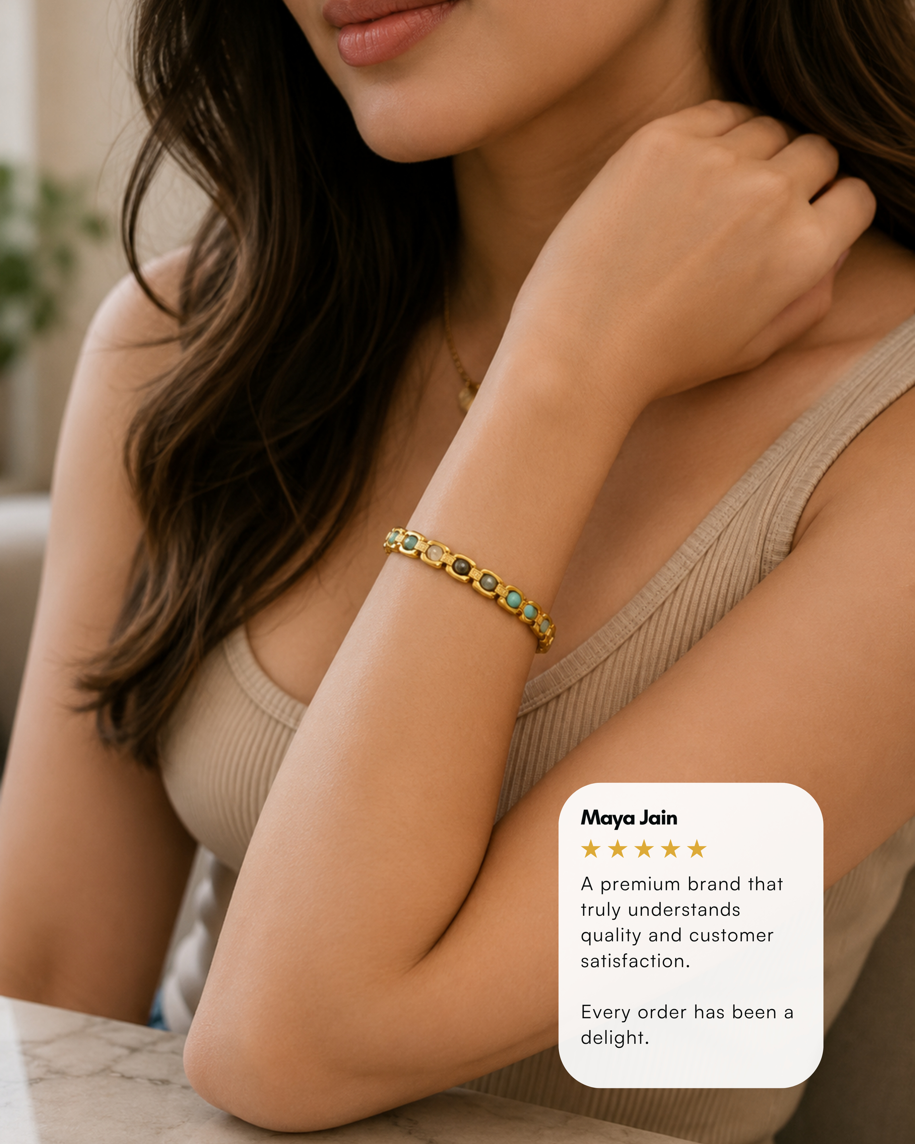 Gold Plated Aura Fusion Link Bracelet