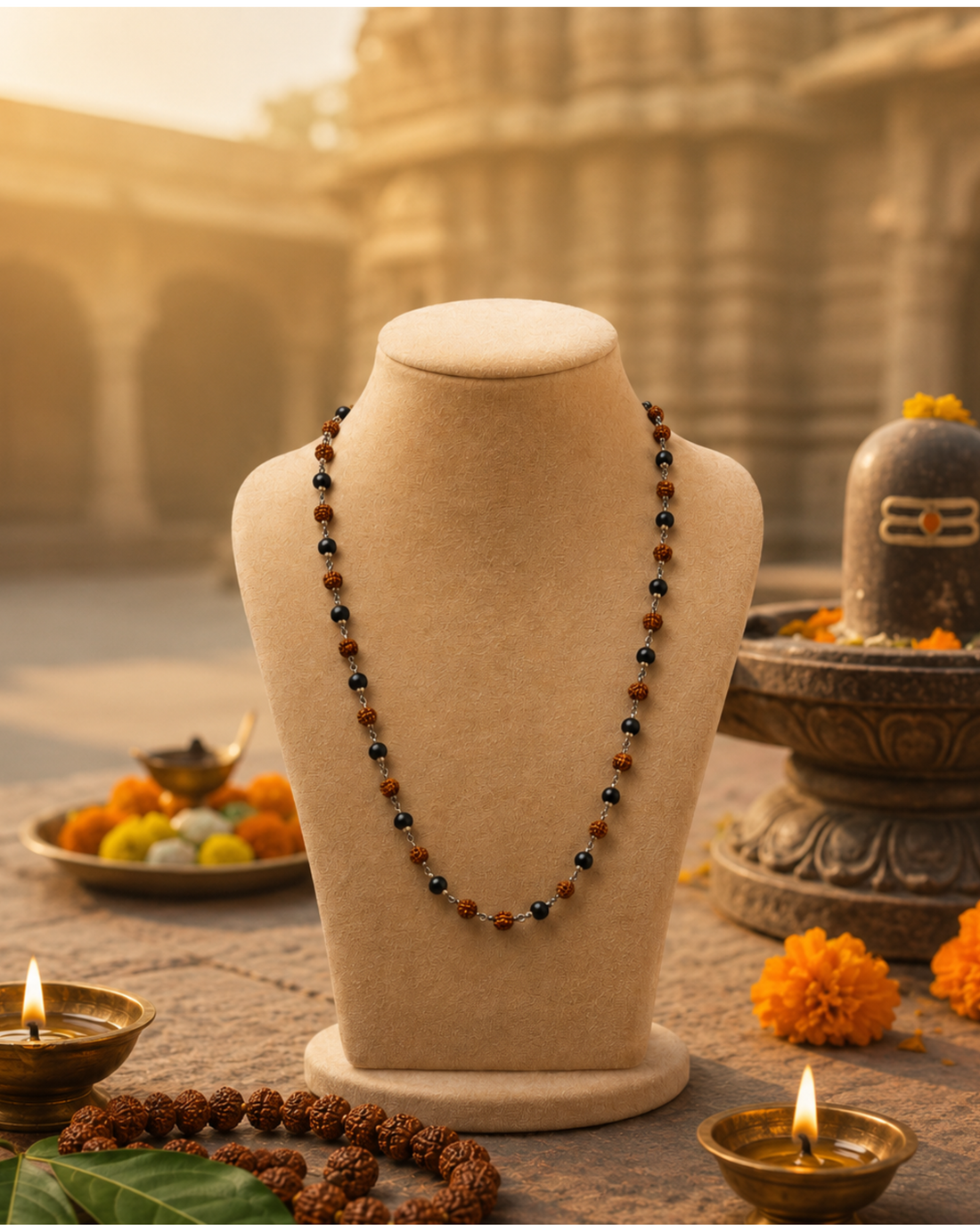 Silver Plated Rudraksh Karungali Mala