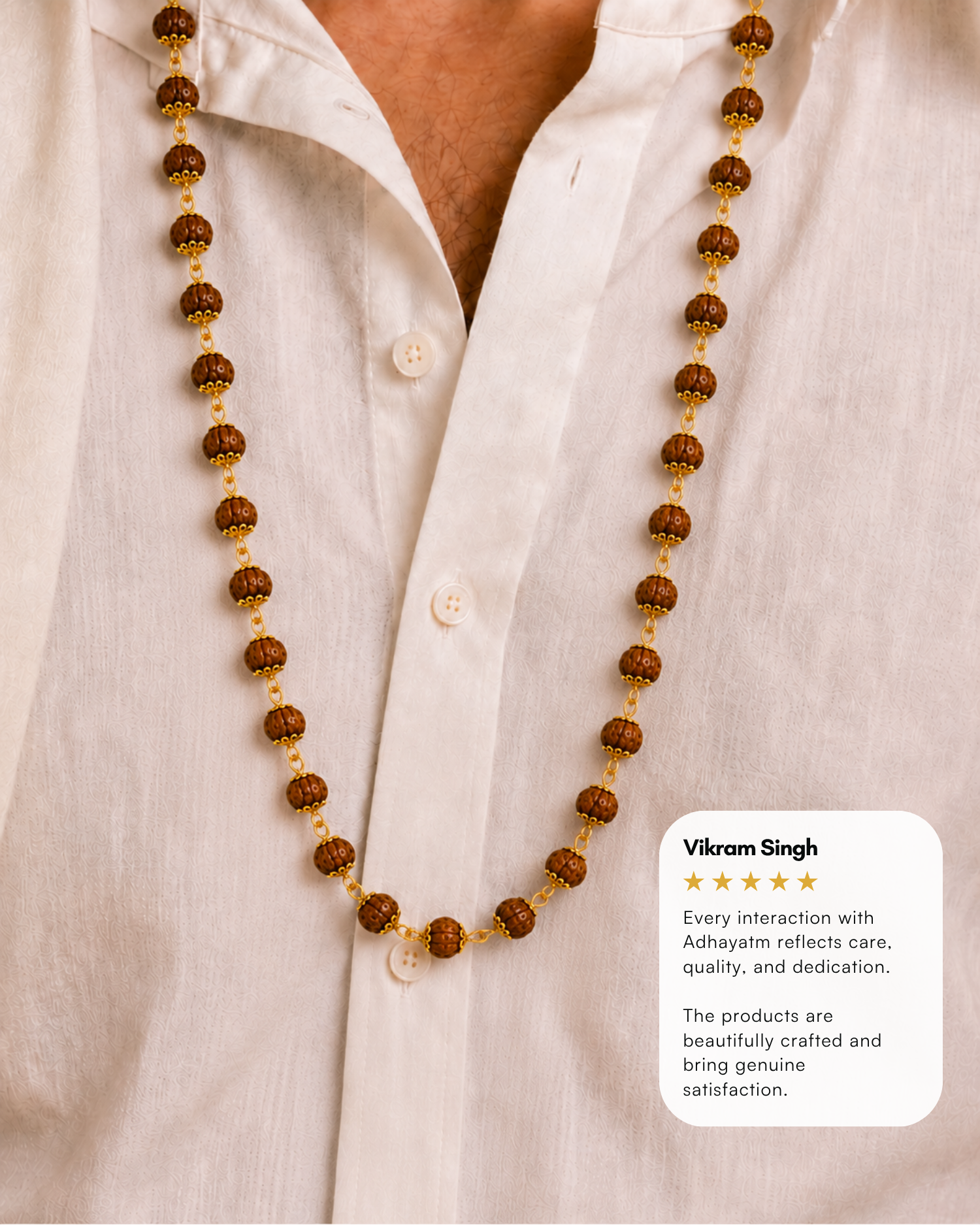 Gold Plated Divine Love Rudraksh Mala