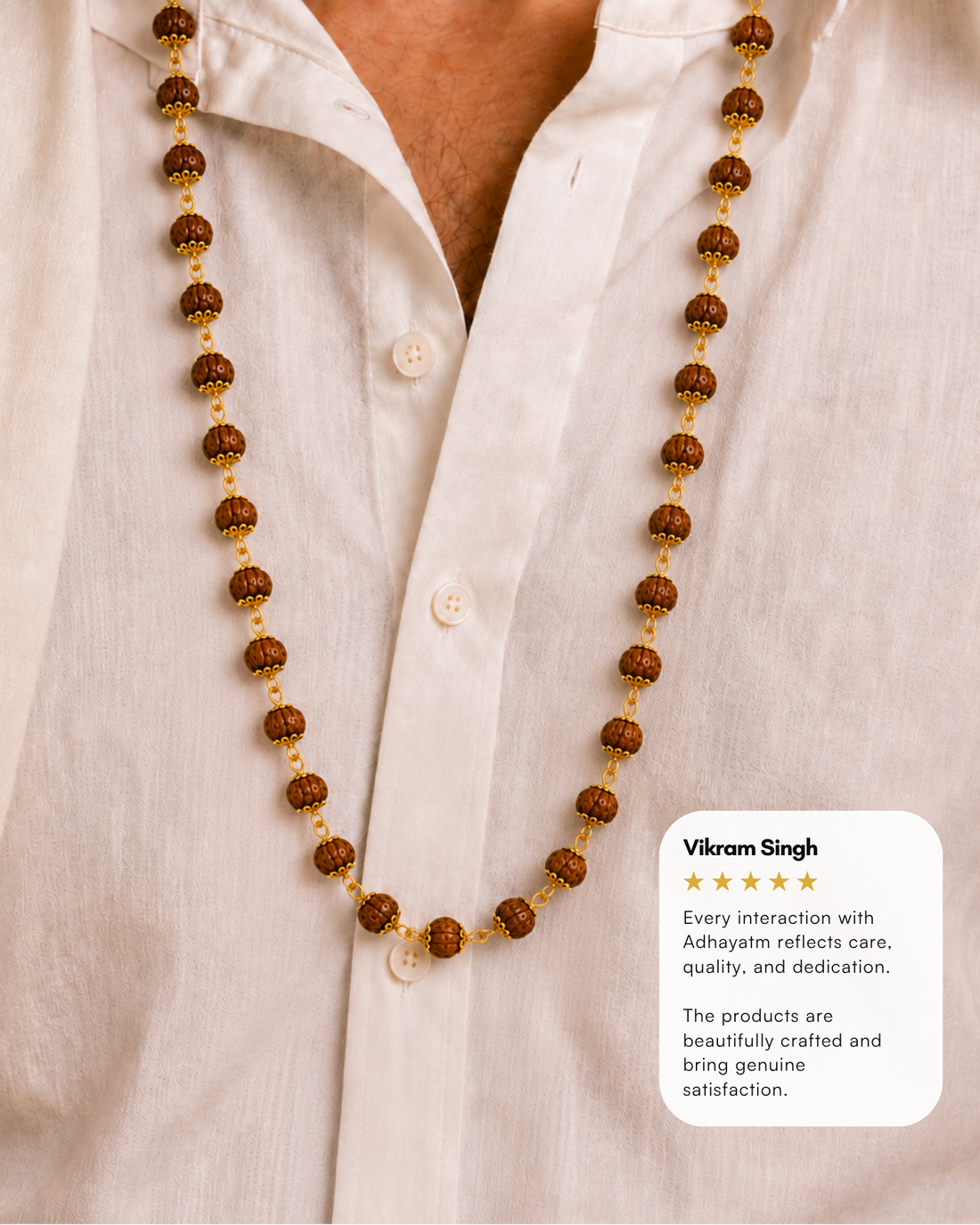 Gold Plated Divine Love Rudraksh Mala