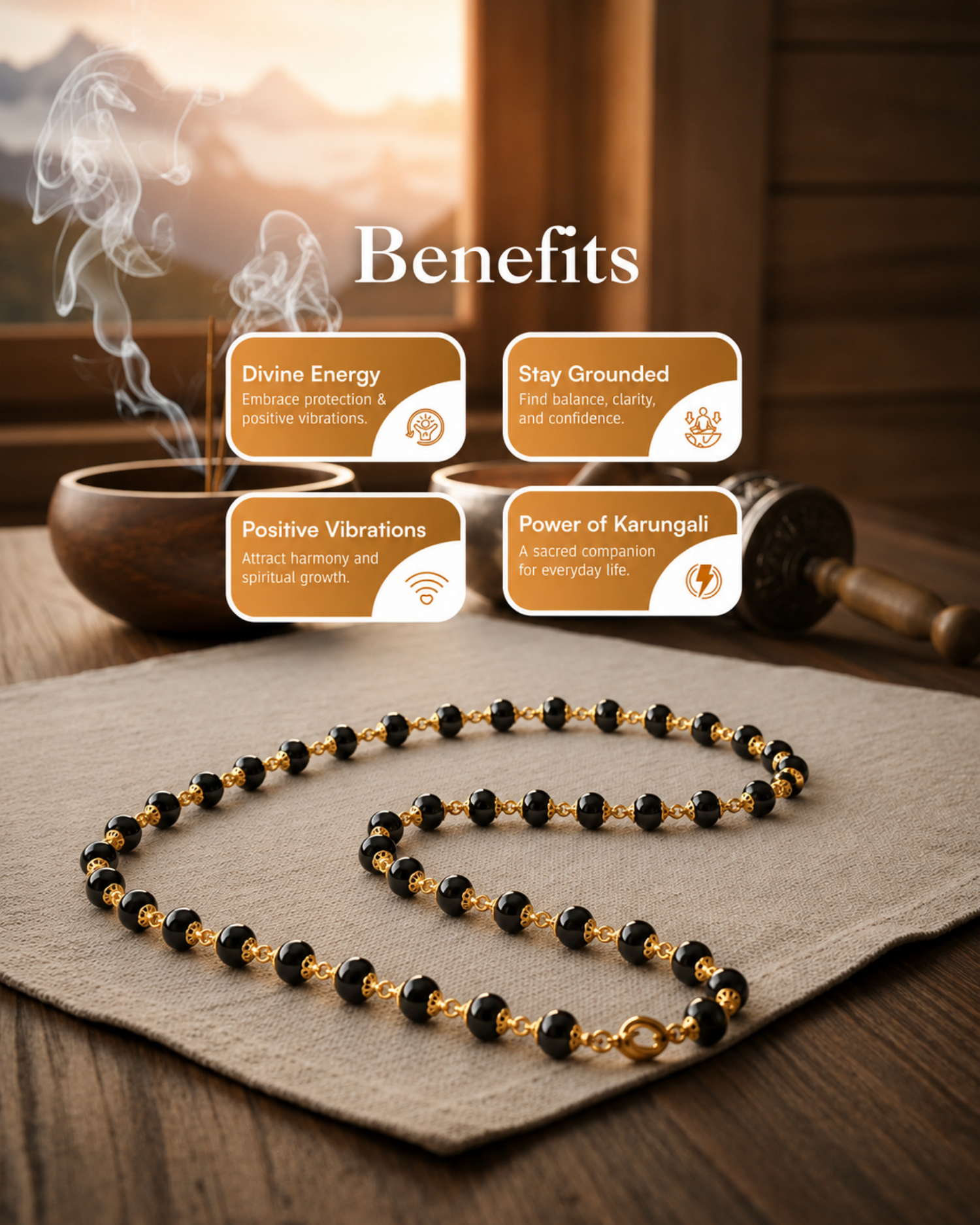 Gold Plated Karungali Mala