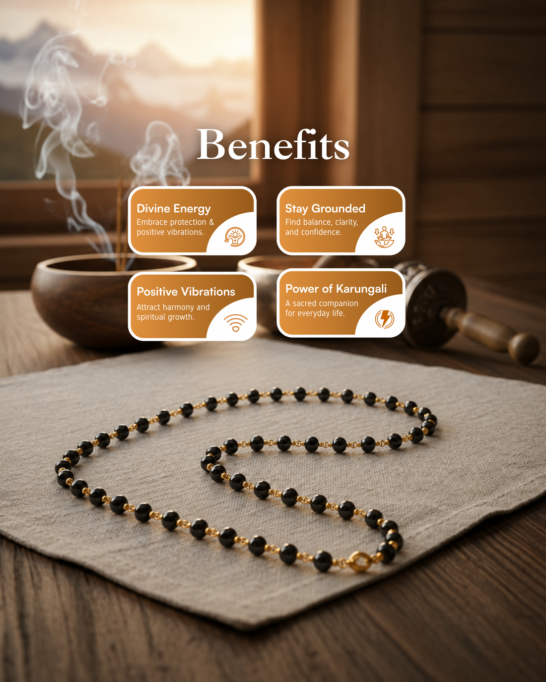 Gold Plaated Karungali Mala