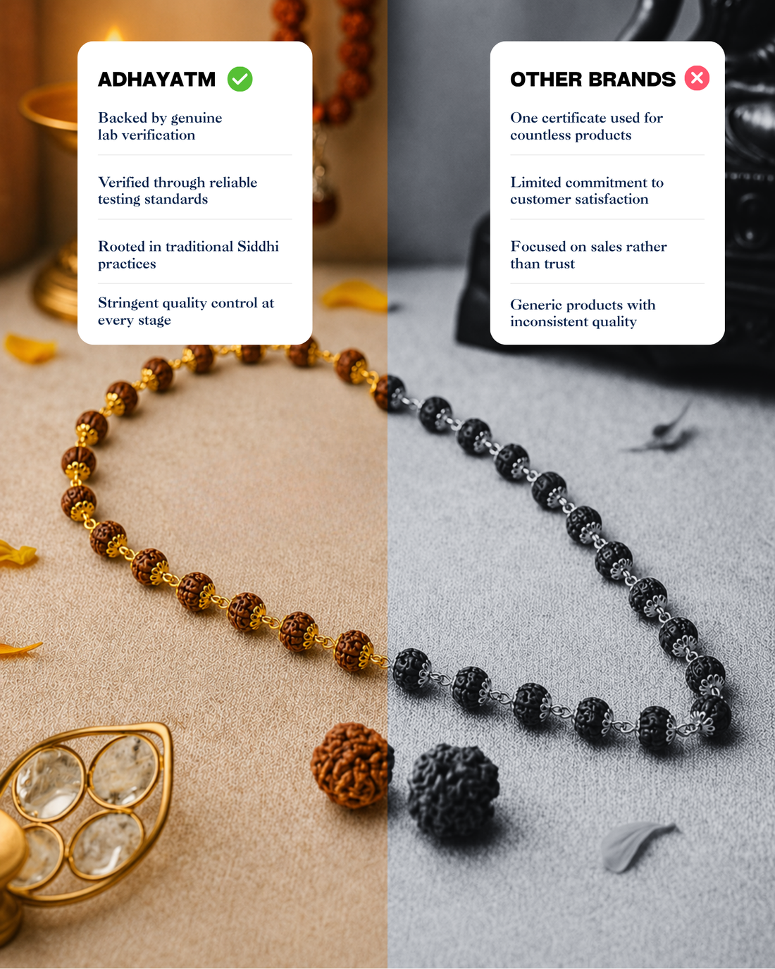 Gold Plated Divine Love Rudraksh Mala