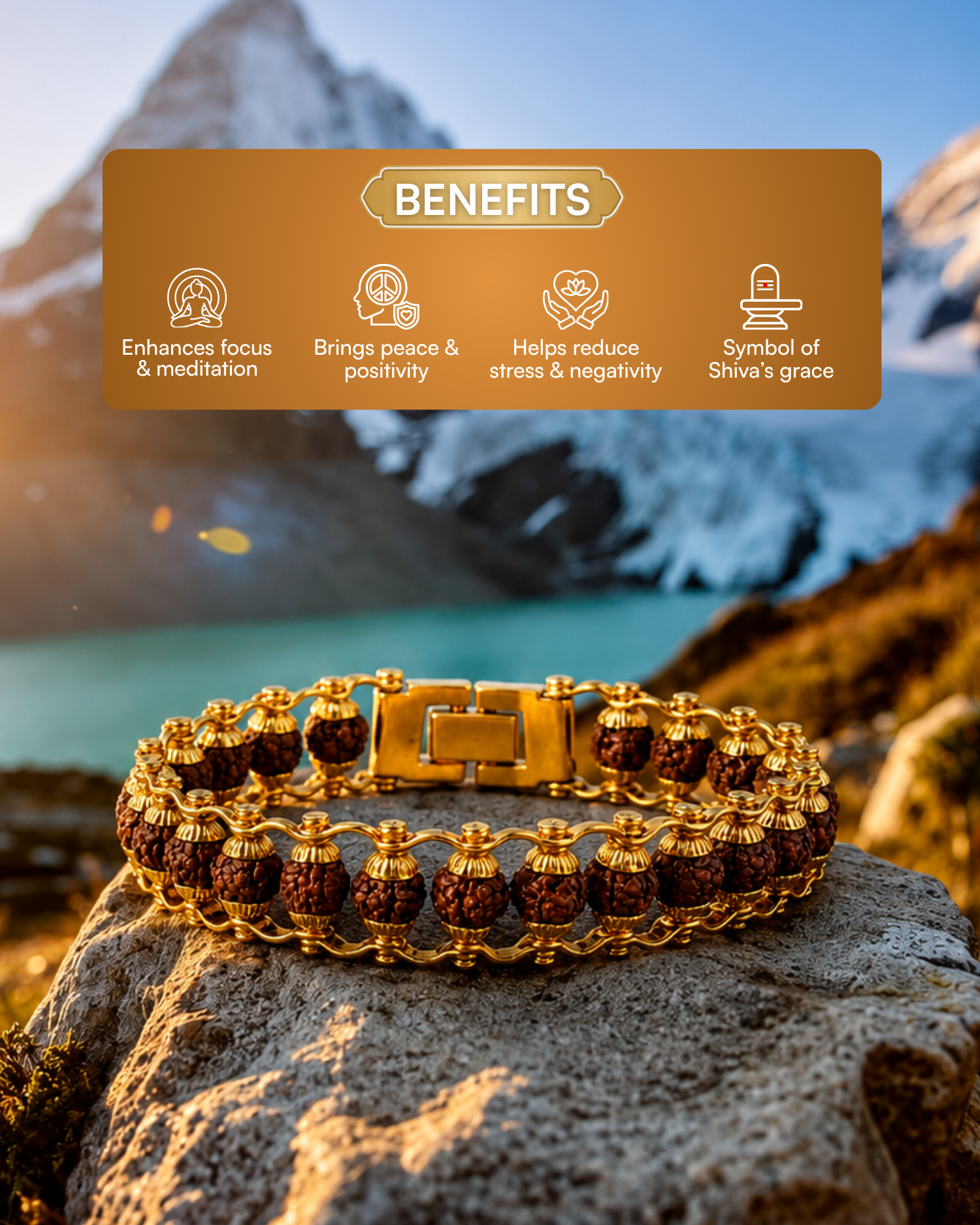 Gold Plated Modern Rudraksh Bracelet