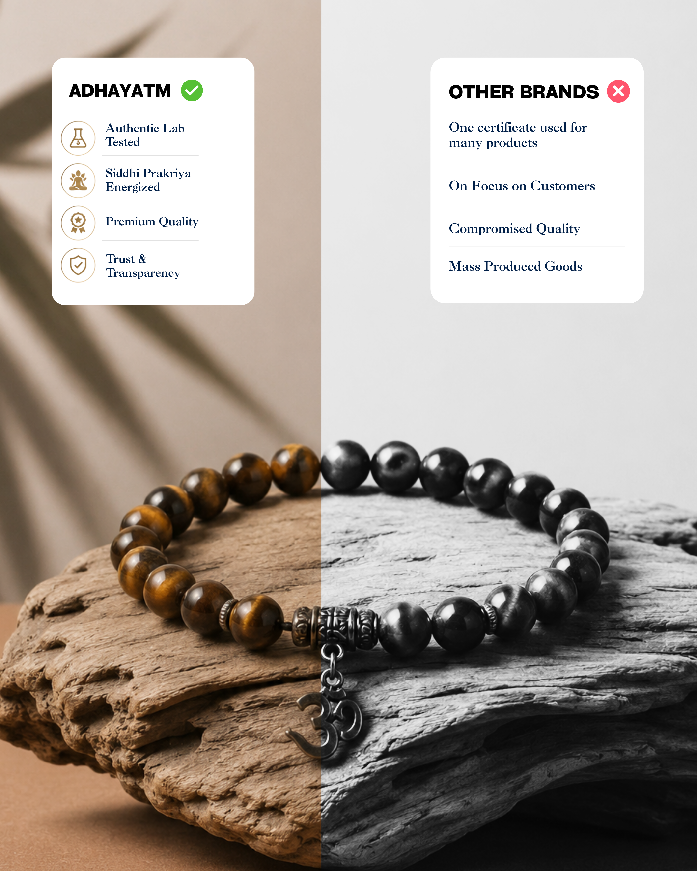 Tiger Eye Om Divine Energy Bracelet