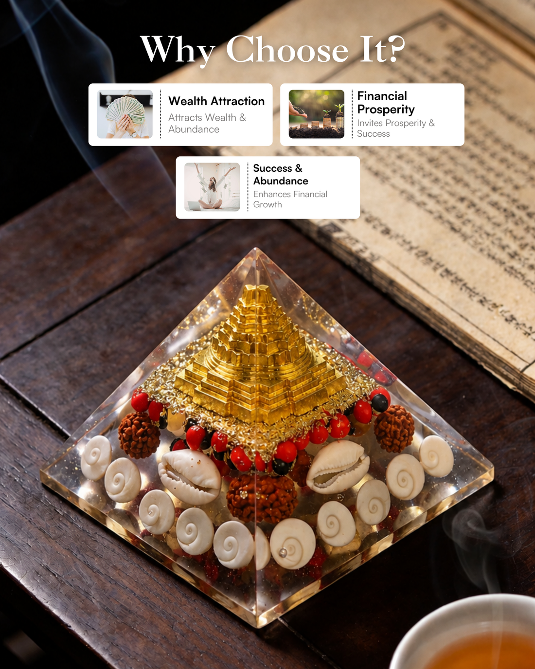 Golden Lakshmi Money Magnet Pyramid