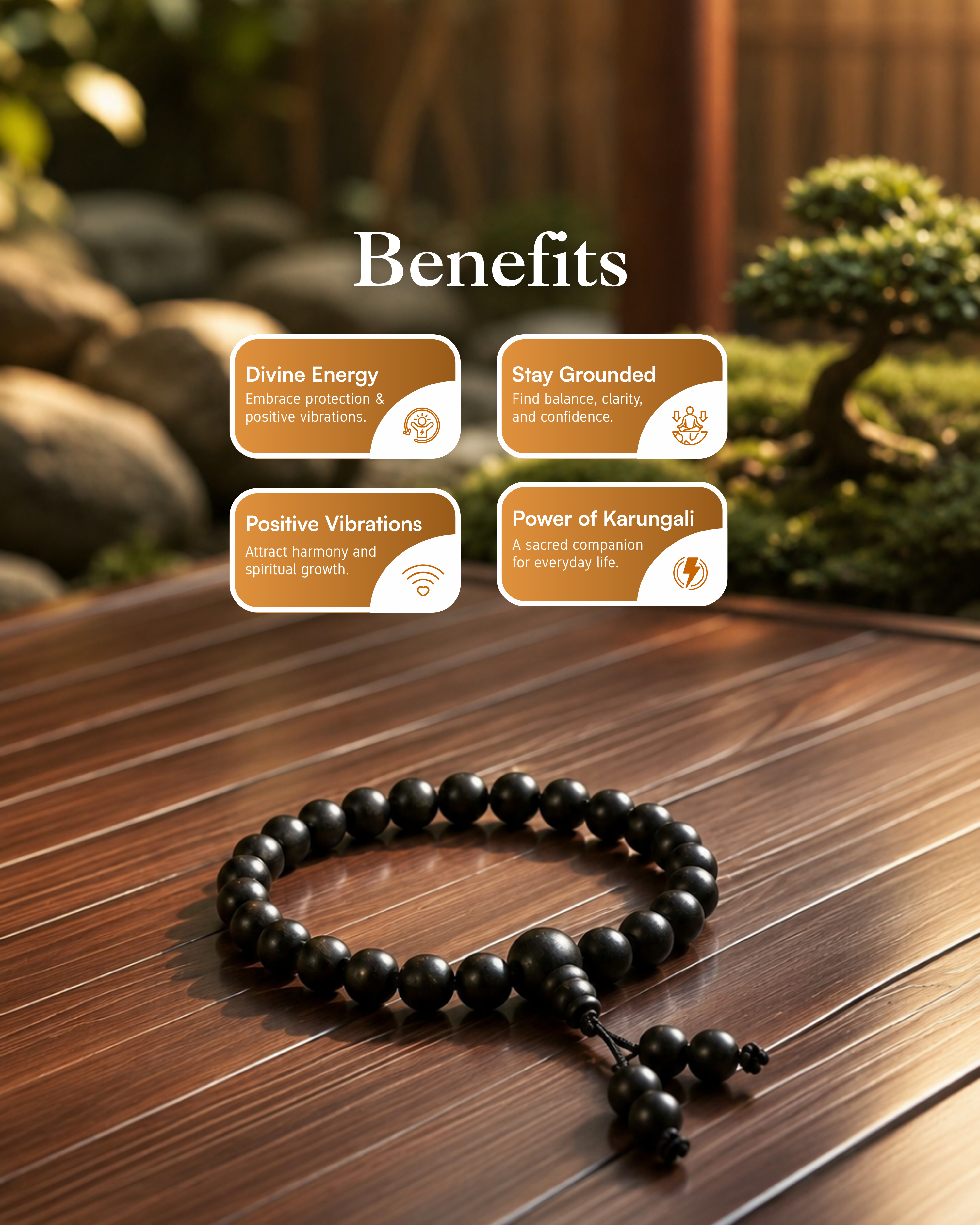 Karungali Balance Band-Natural Ebony Wood