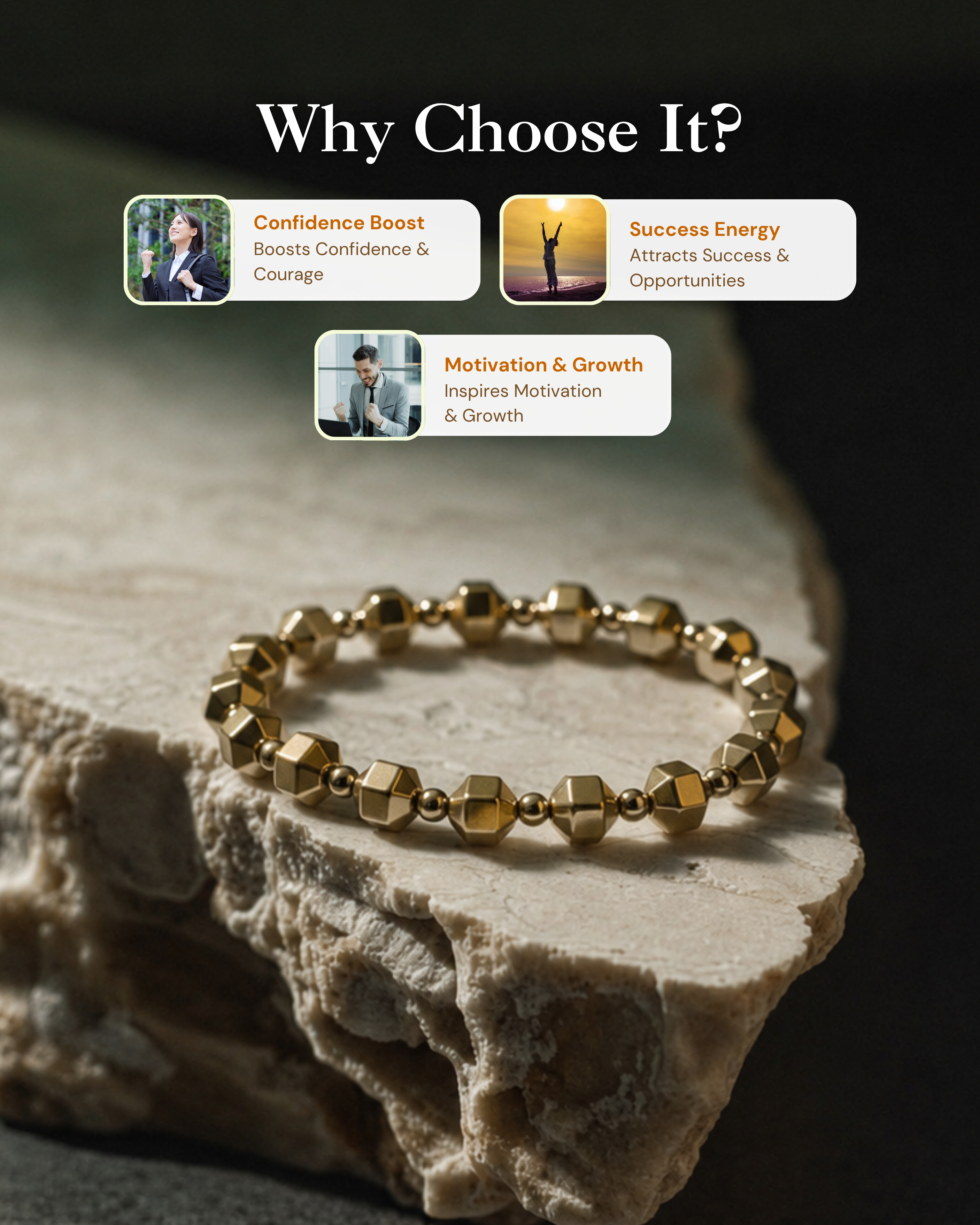 Diamond Golden Hematite Stability Band