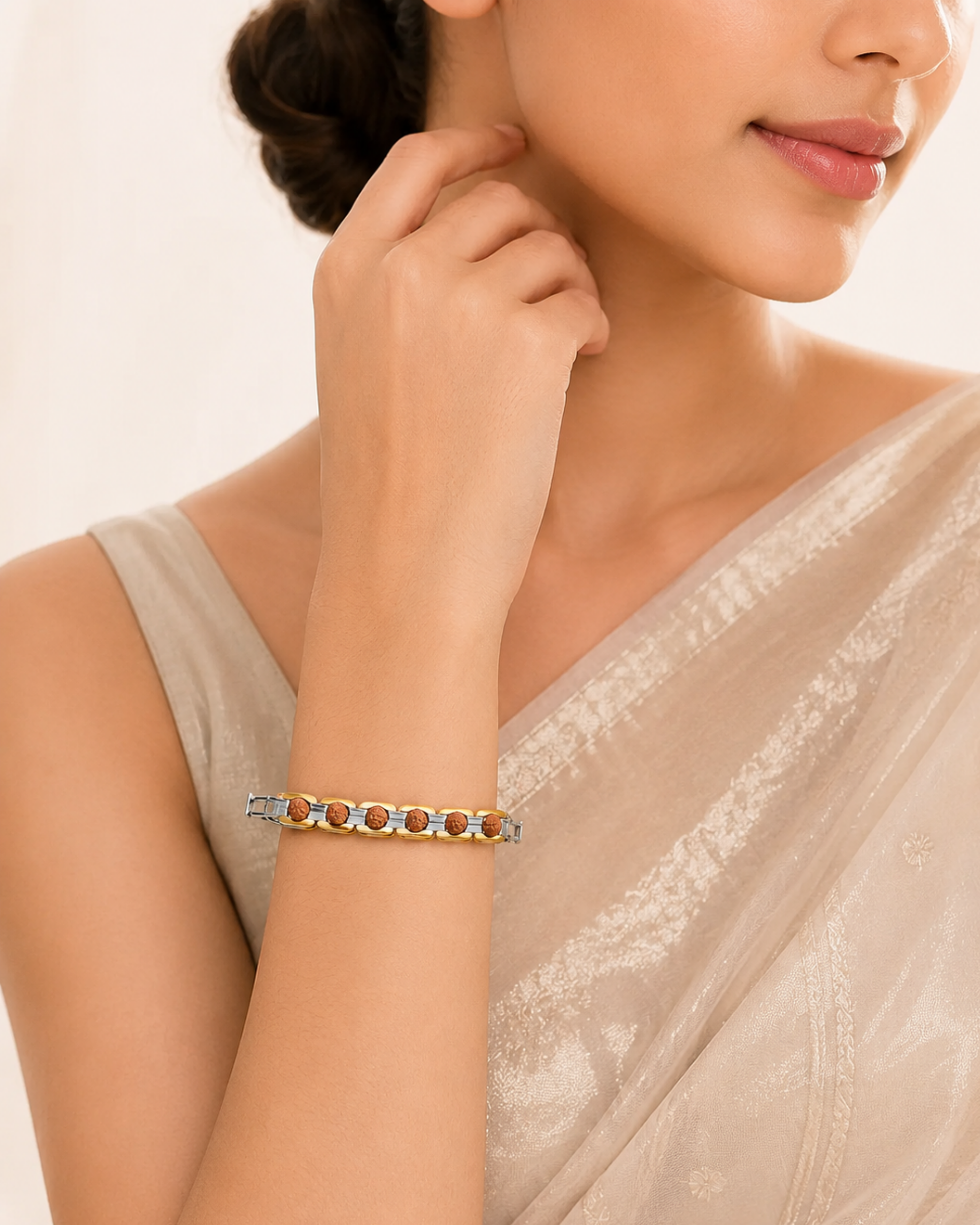 Gold Plated Dual Tone Rudraksh Bracelet