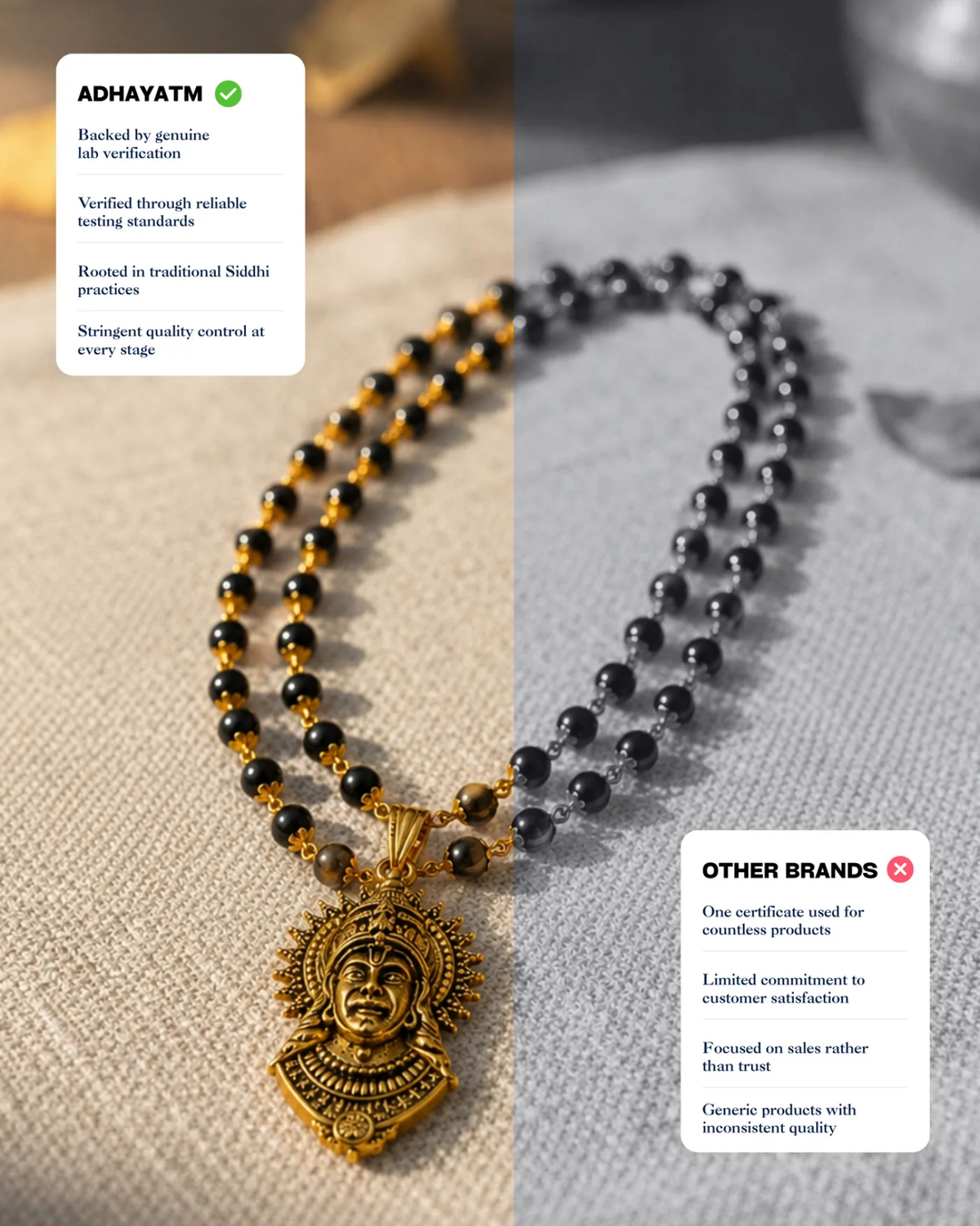 Gold plated Veer hanuman Karungali Shakti Mala