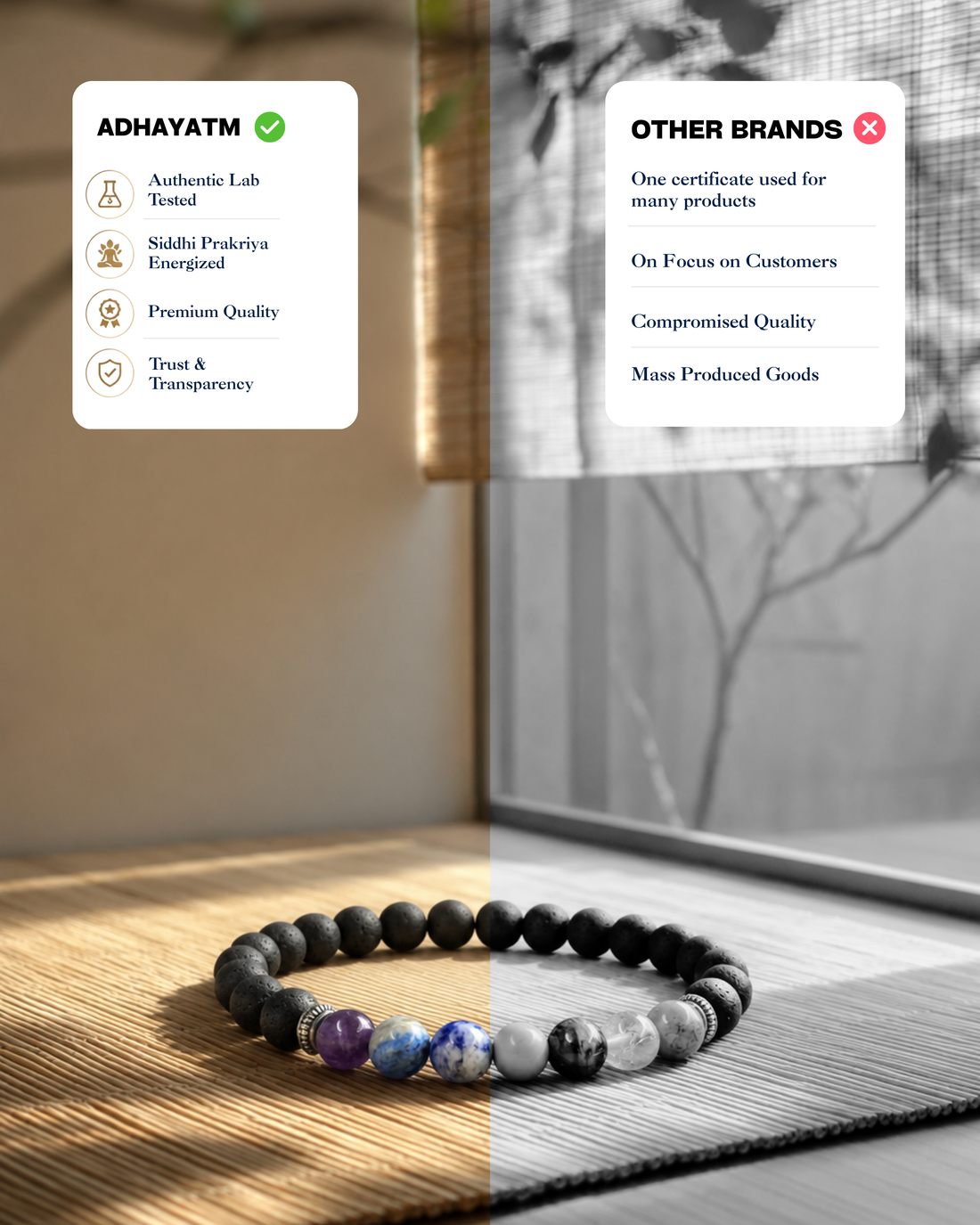 Karungali Seven Chakra Band-Natural Ebony Wood