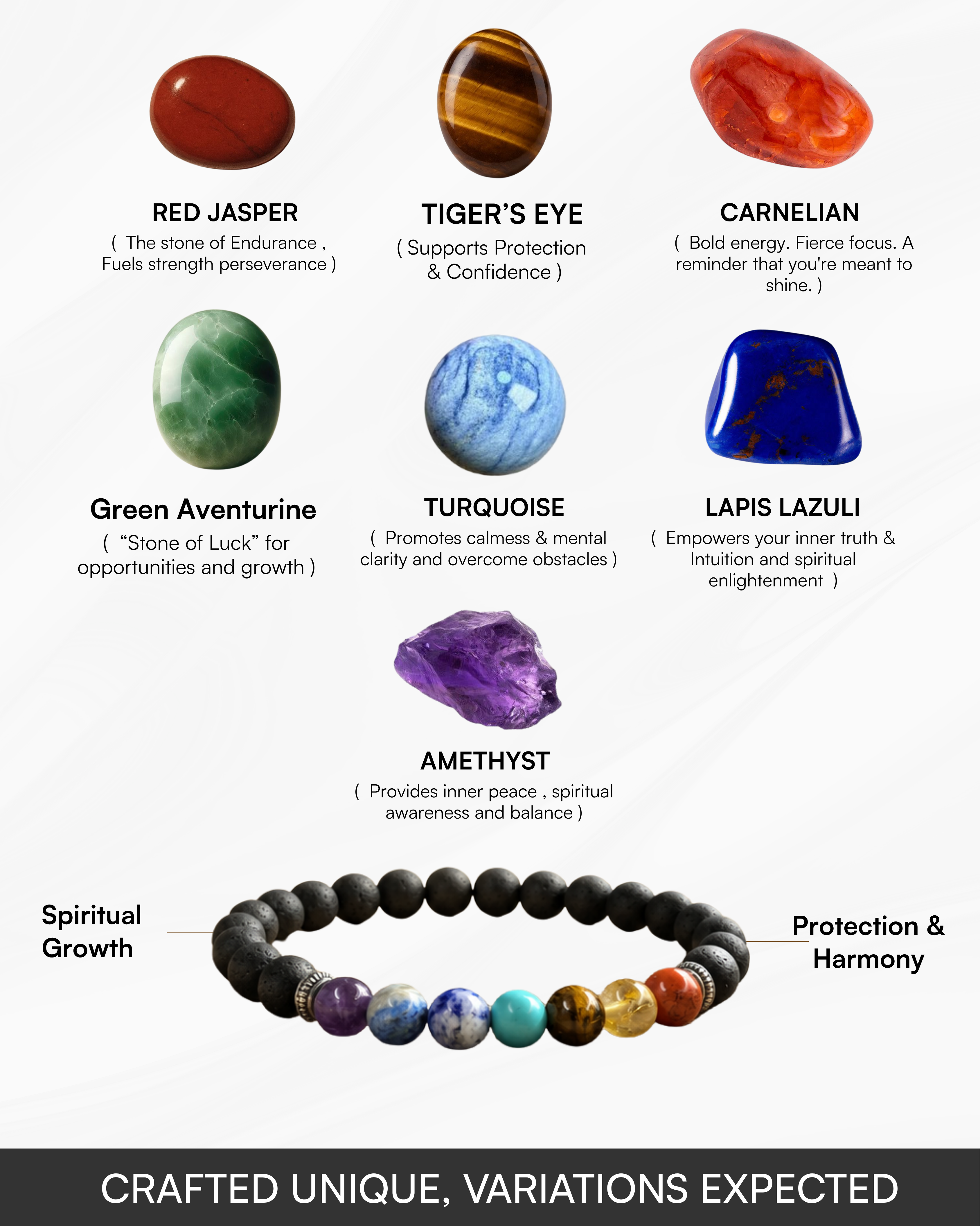 Karungali Seven Chakra Band-Natural Ebony Wood