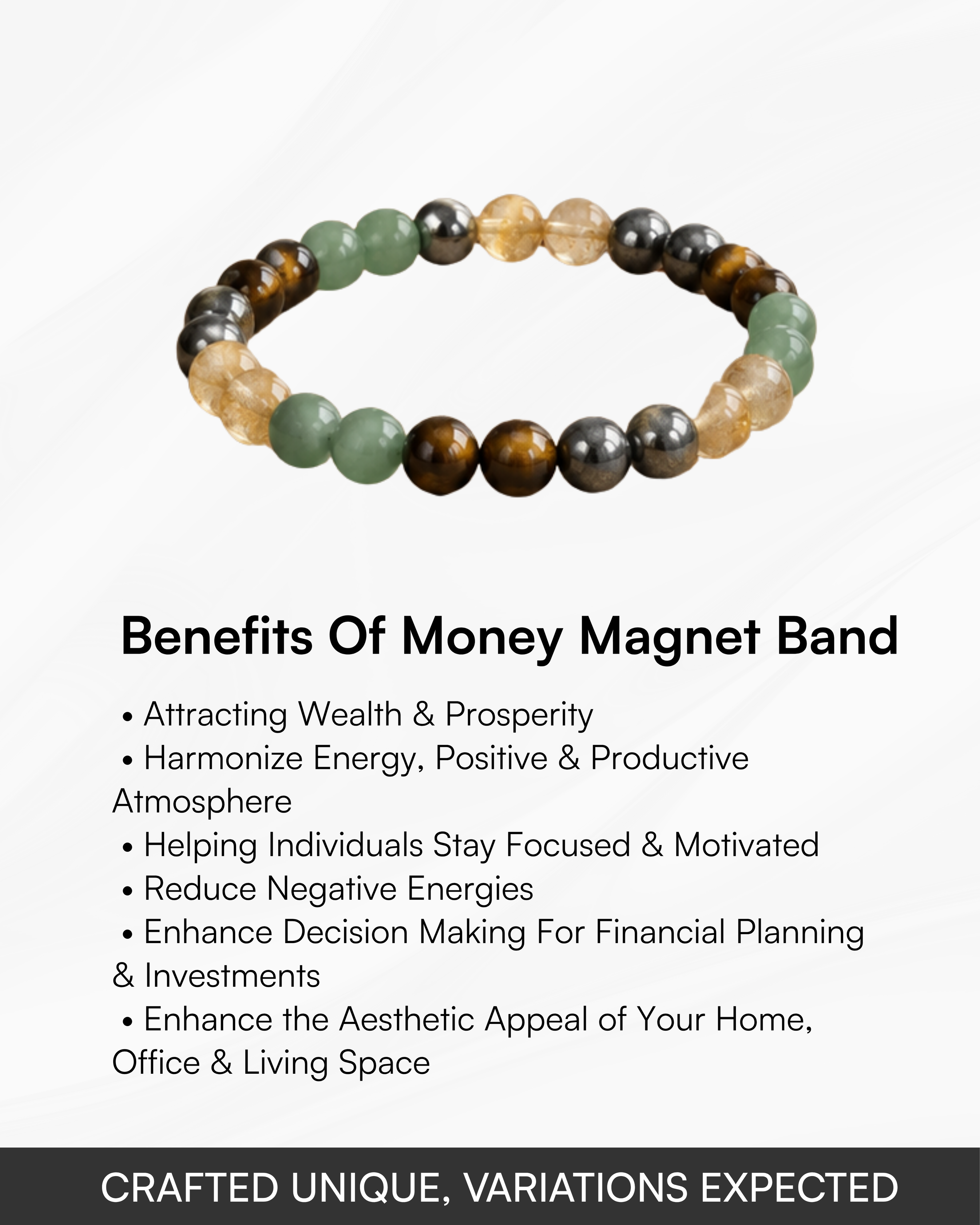 Money Magnet Bracelet -Pyrite,Tiger Eye,Citrine & Aventurine Beads