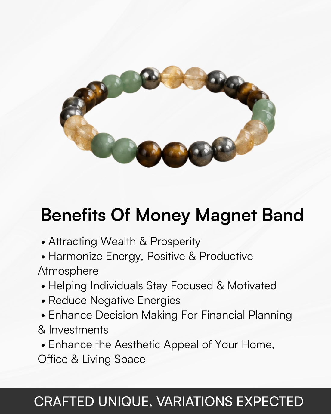 Money Magnet Bracelet -Pyrite,Tiger Eye,Citrine & Aventurine Beads