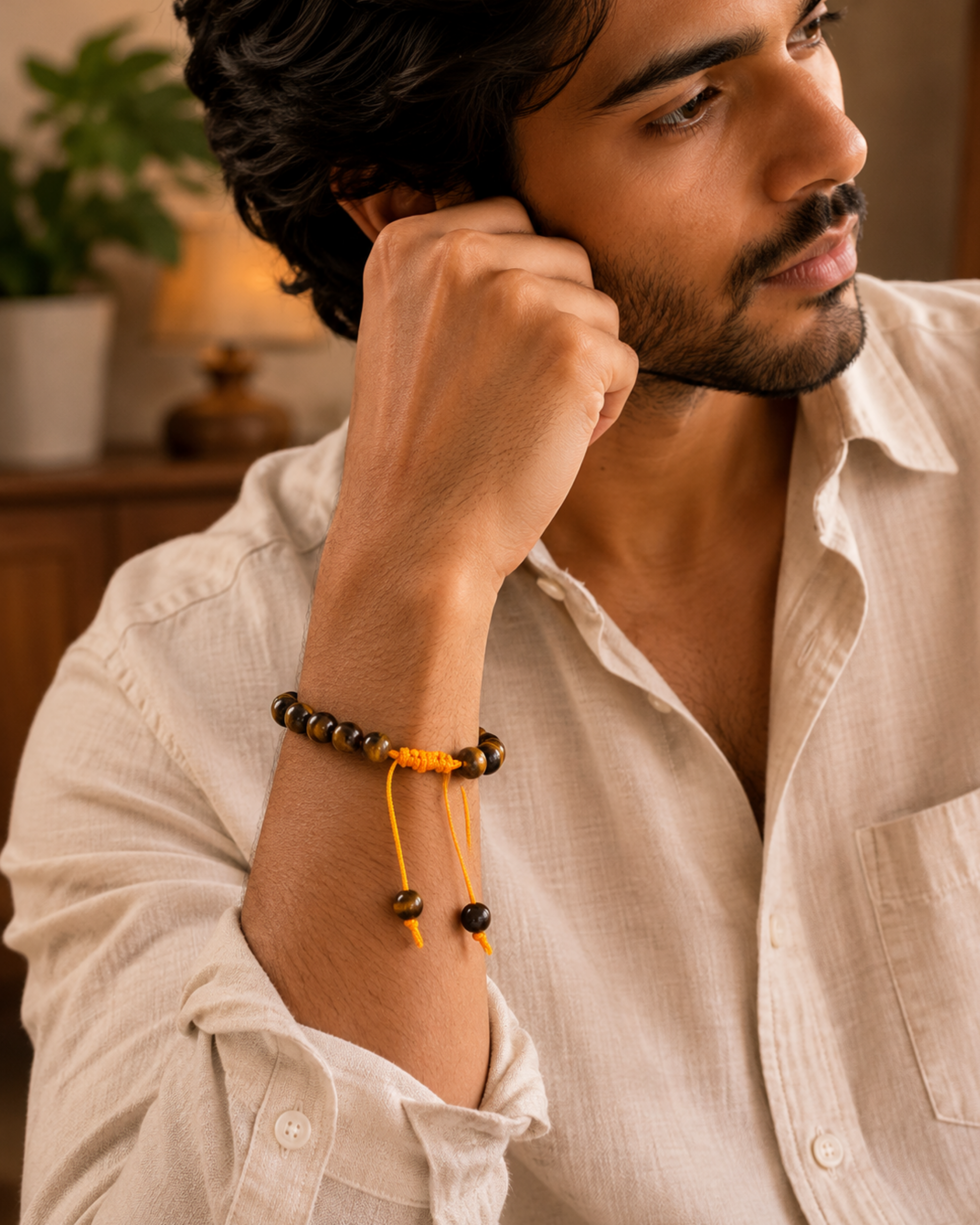 Tiger eye Tie-Up Band