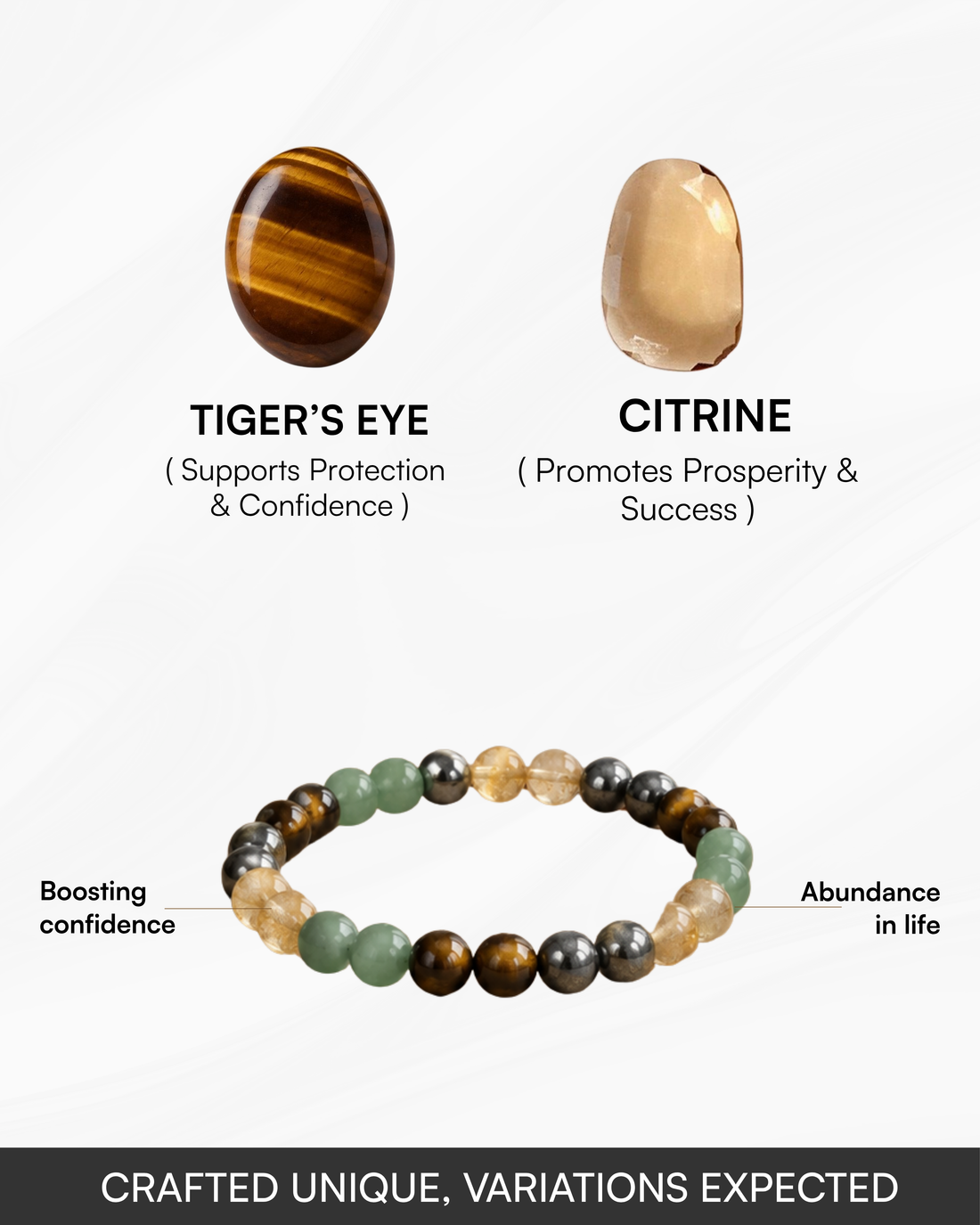 Money Magnet Bracelet -Pyrite,Tiger Eye,Citrine & Aventurine Beads