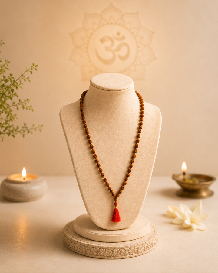 Brown Rudraksh Mala 108+1 Beads (भूरे रुद्राक्ष माला 108+1 मोती)