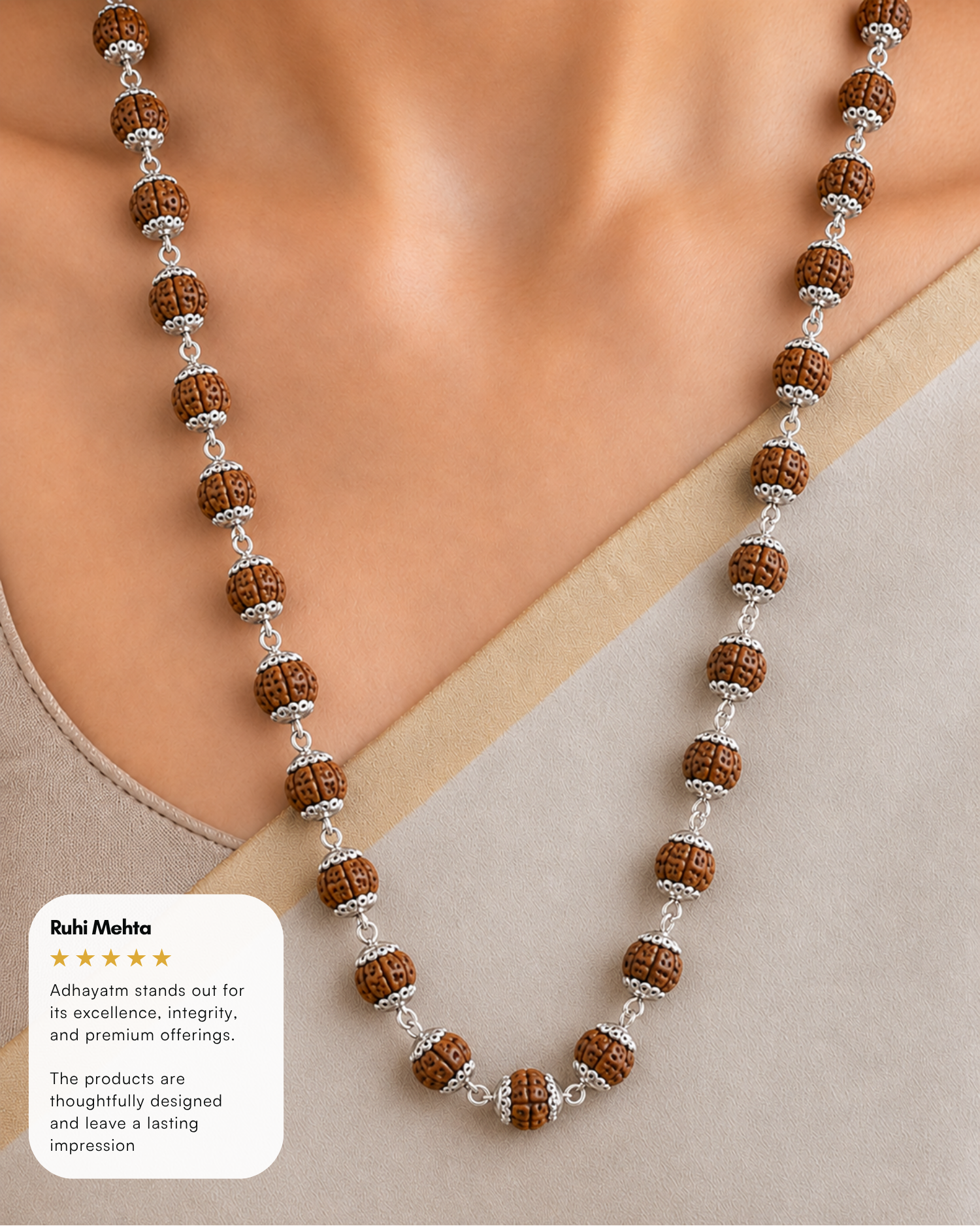Silver Plated Elegant Rudraksh Mala