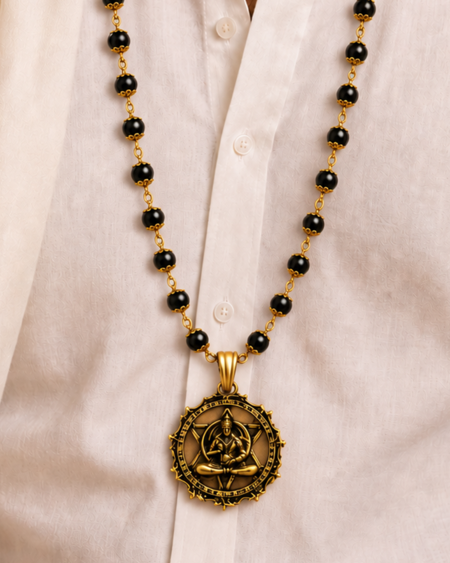 Gold Plated Bajrang Protection Karungali Mala