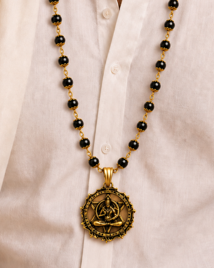 Gold Plated Bajrang Protection Karungali Mala