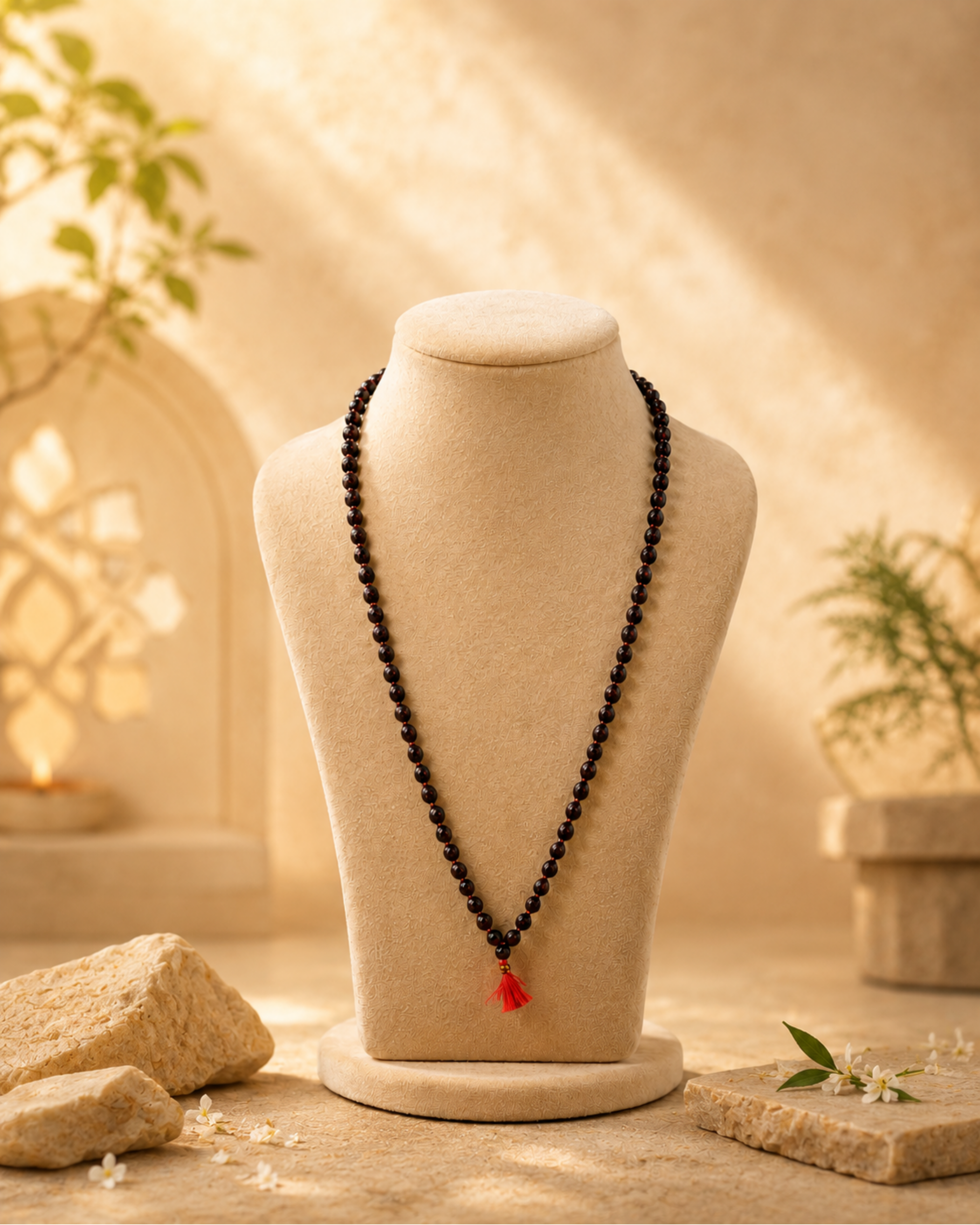 Black Rudraksh Mala 108+1 Beads (काले रुद्राक्ष माला 108+1 मोती)