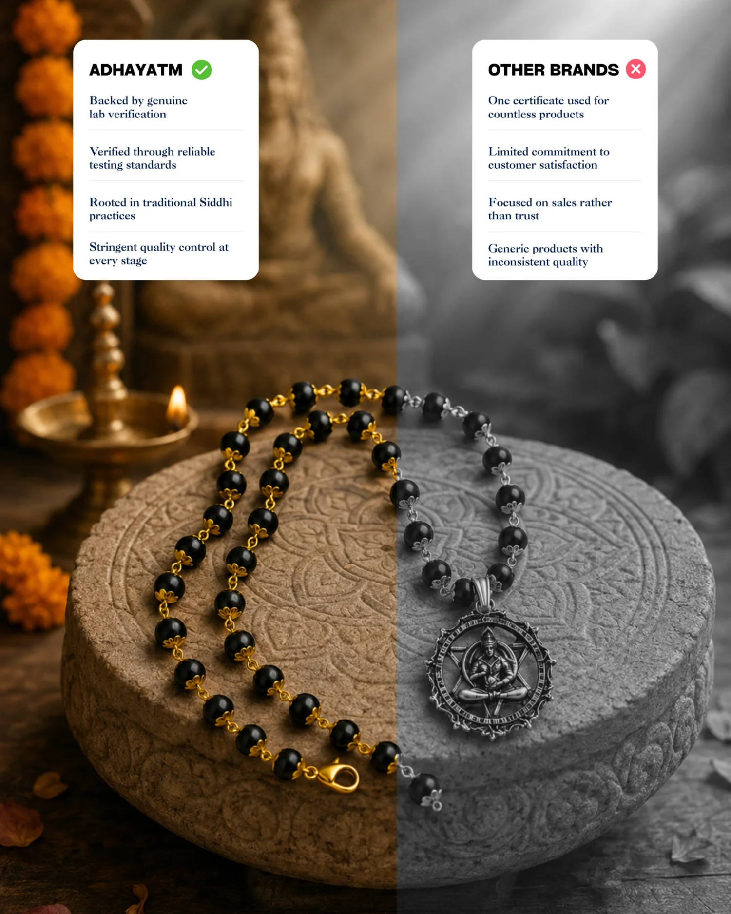 Gold Plated Bajrang Protection Karungali Mala