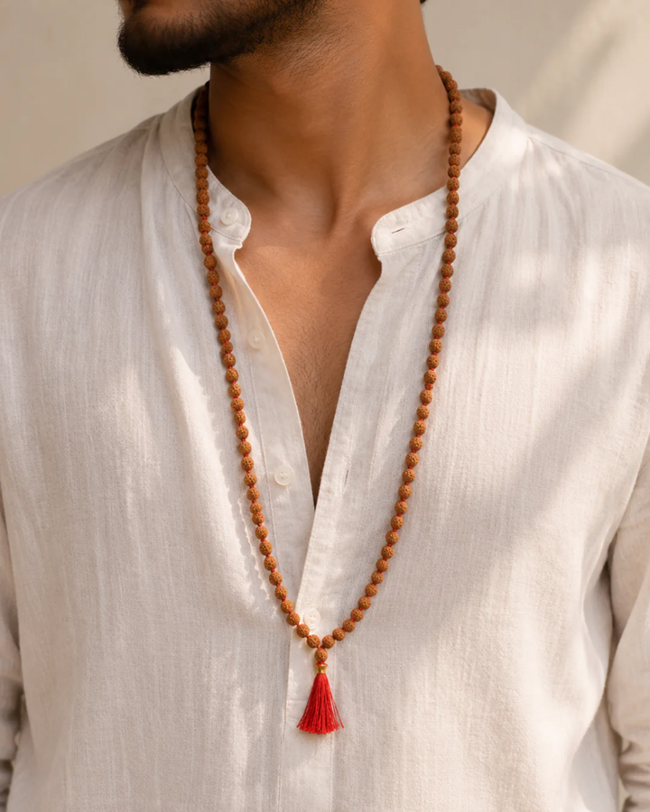 Brown Rudraksh Mala 108+1 Beads (भूरे रुद्राक्ष माला 108+1 मोती)