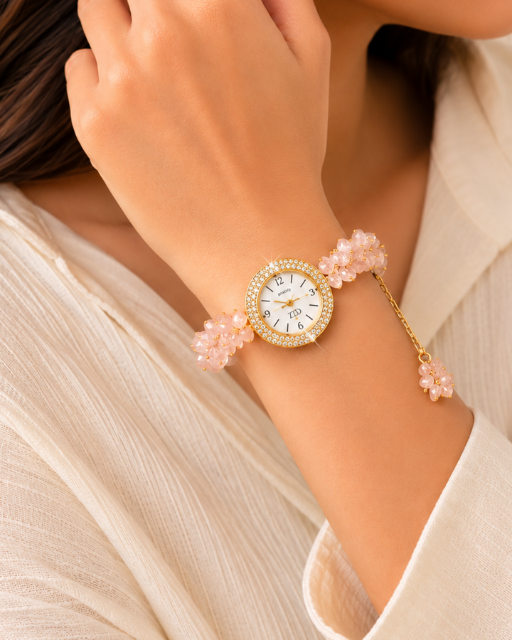 Crystal Queen Rose Quartz watch