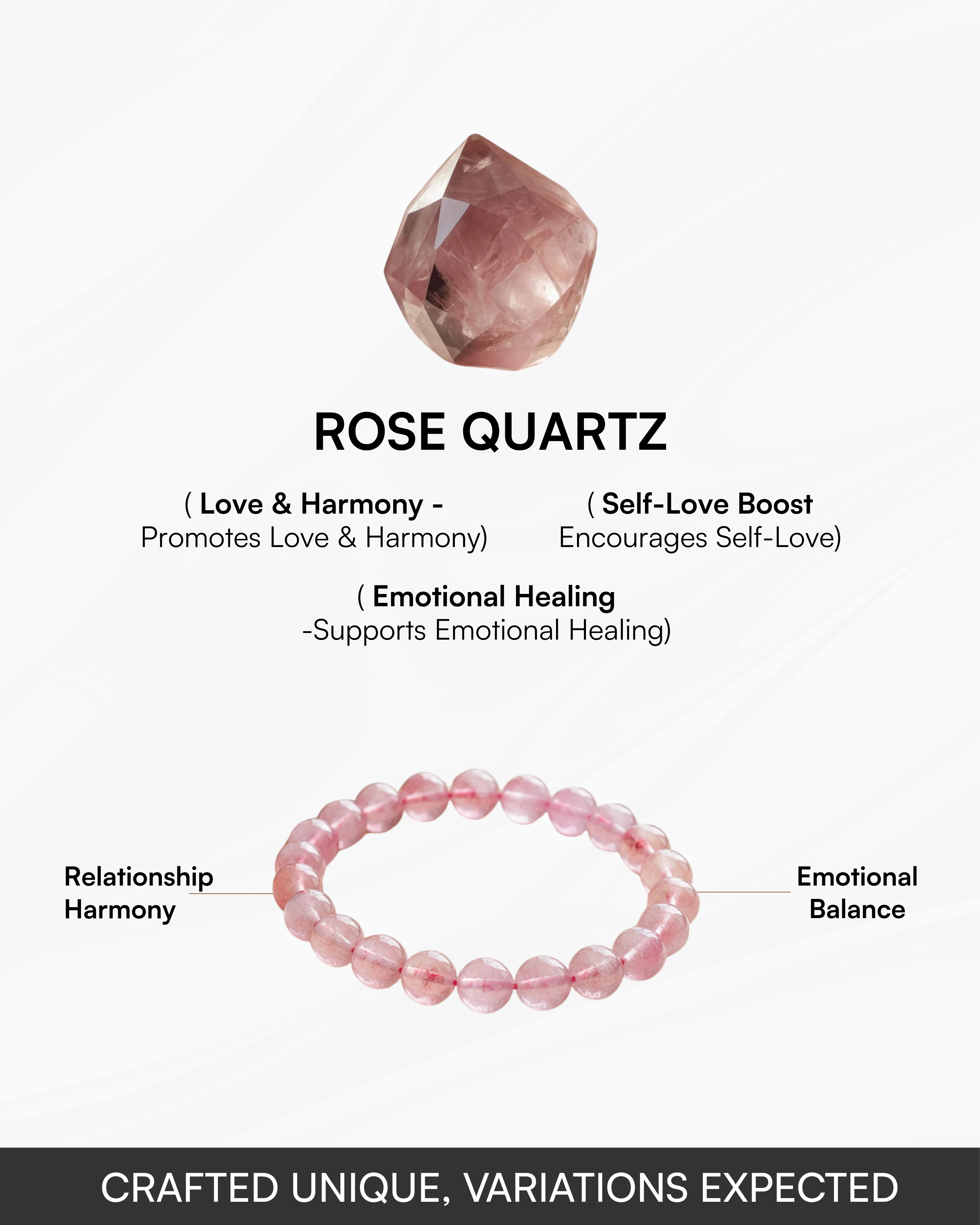 Rose Quartz Queen of Hearts Band