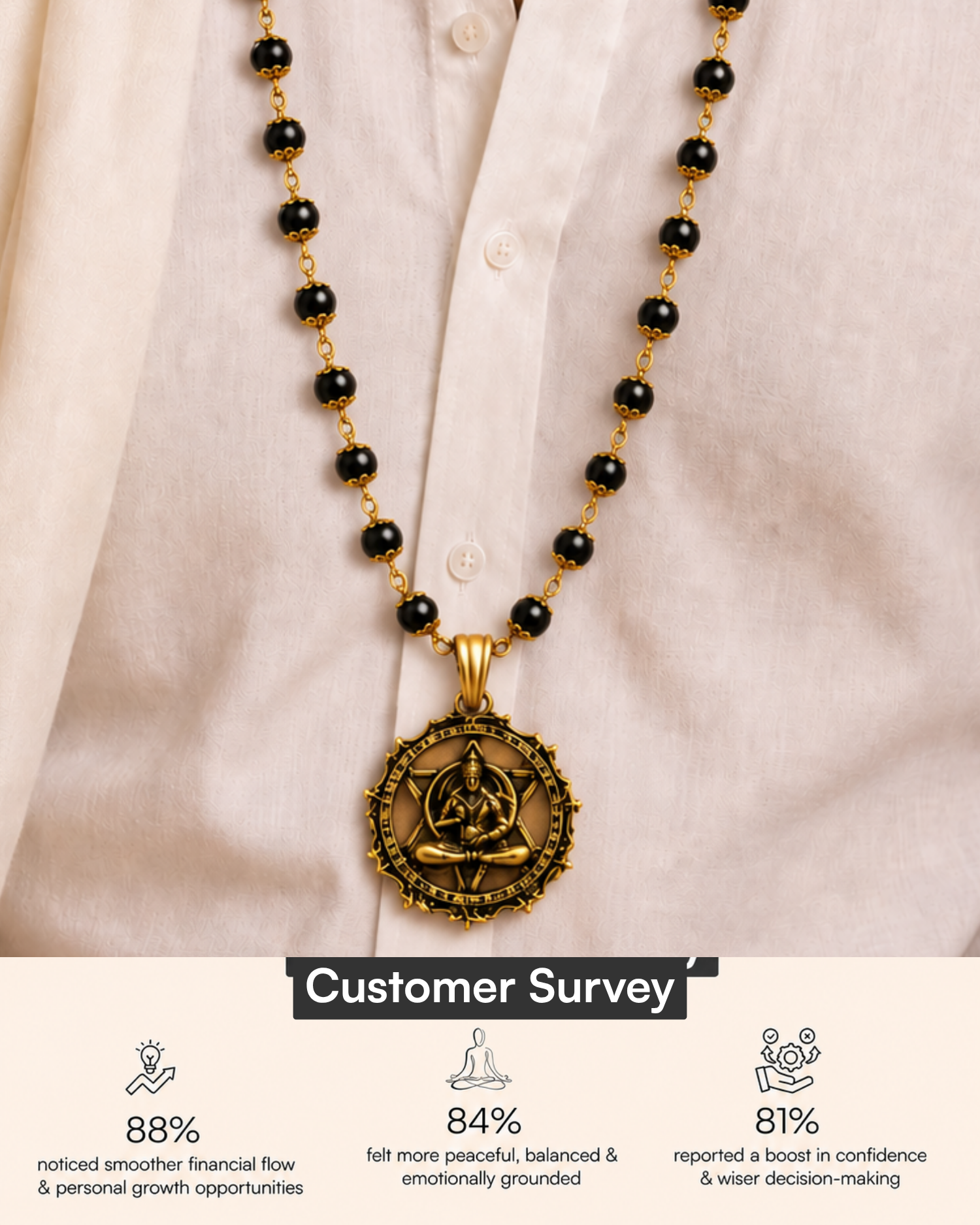 Gold Plated Bajrang Protection Karungali Mala