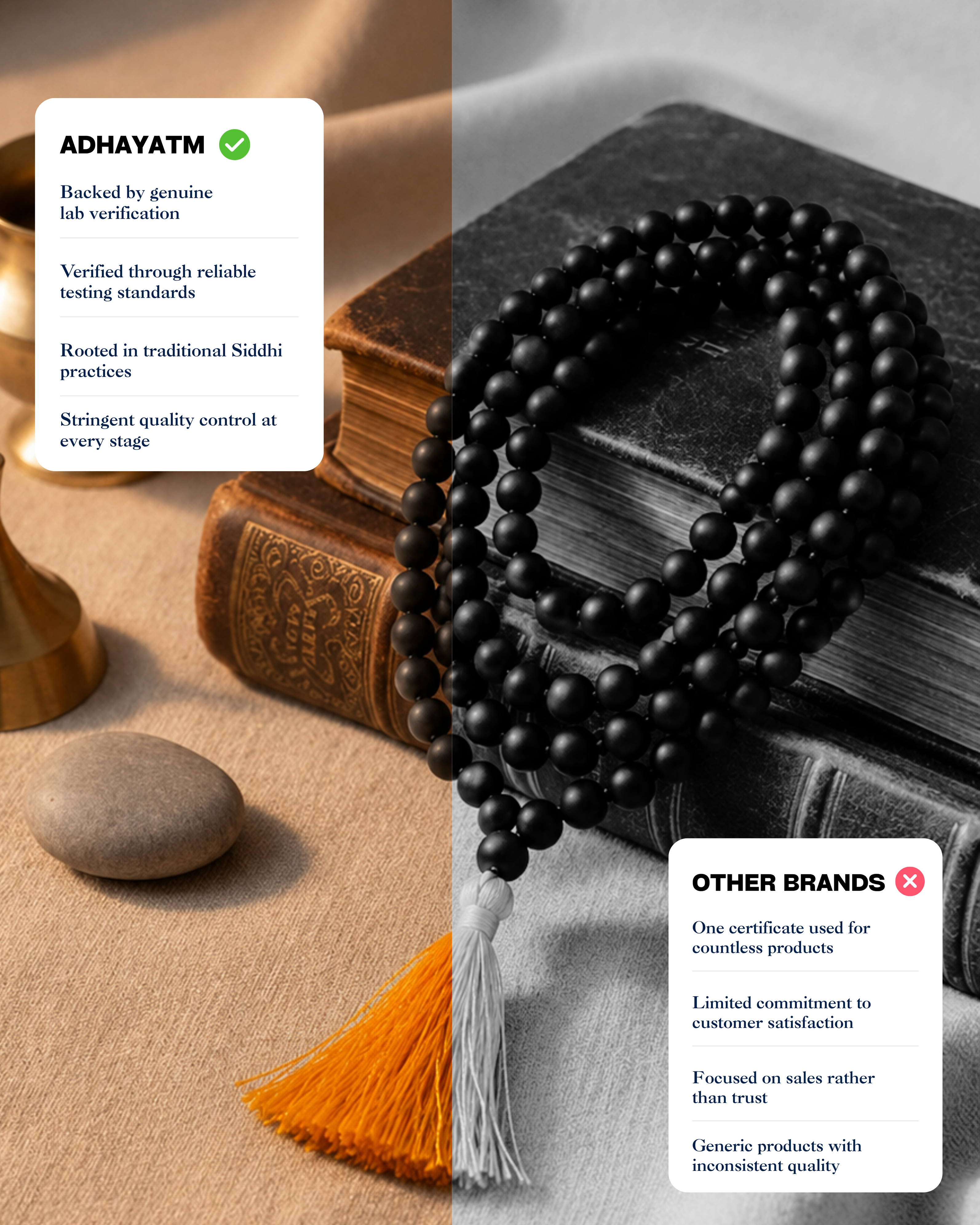 108+1 Divya Karungali Mala-Natural Ebony Wood