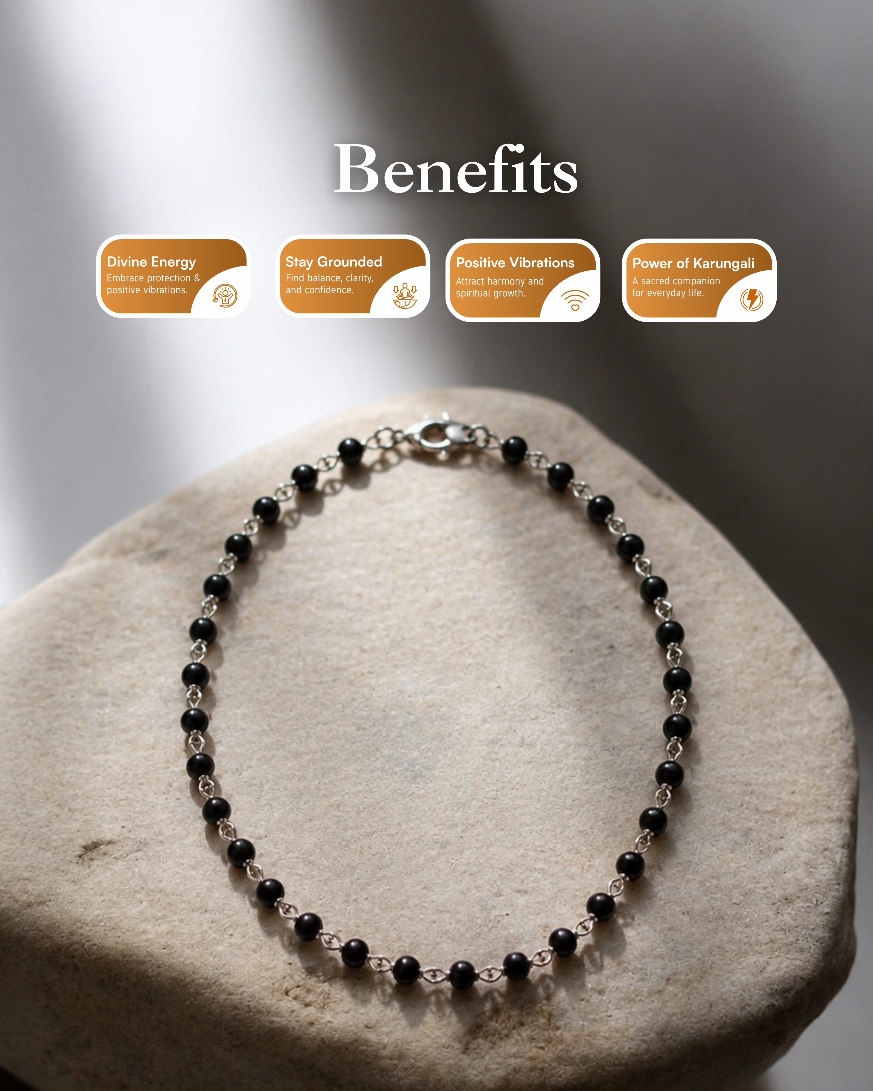 Silver Plated Karungali Mala