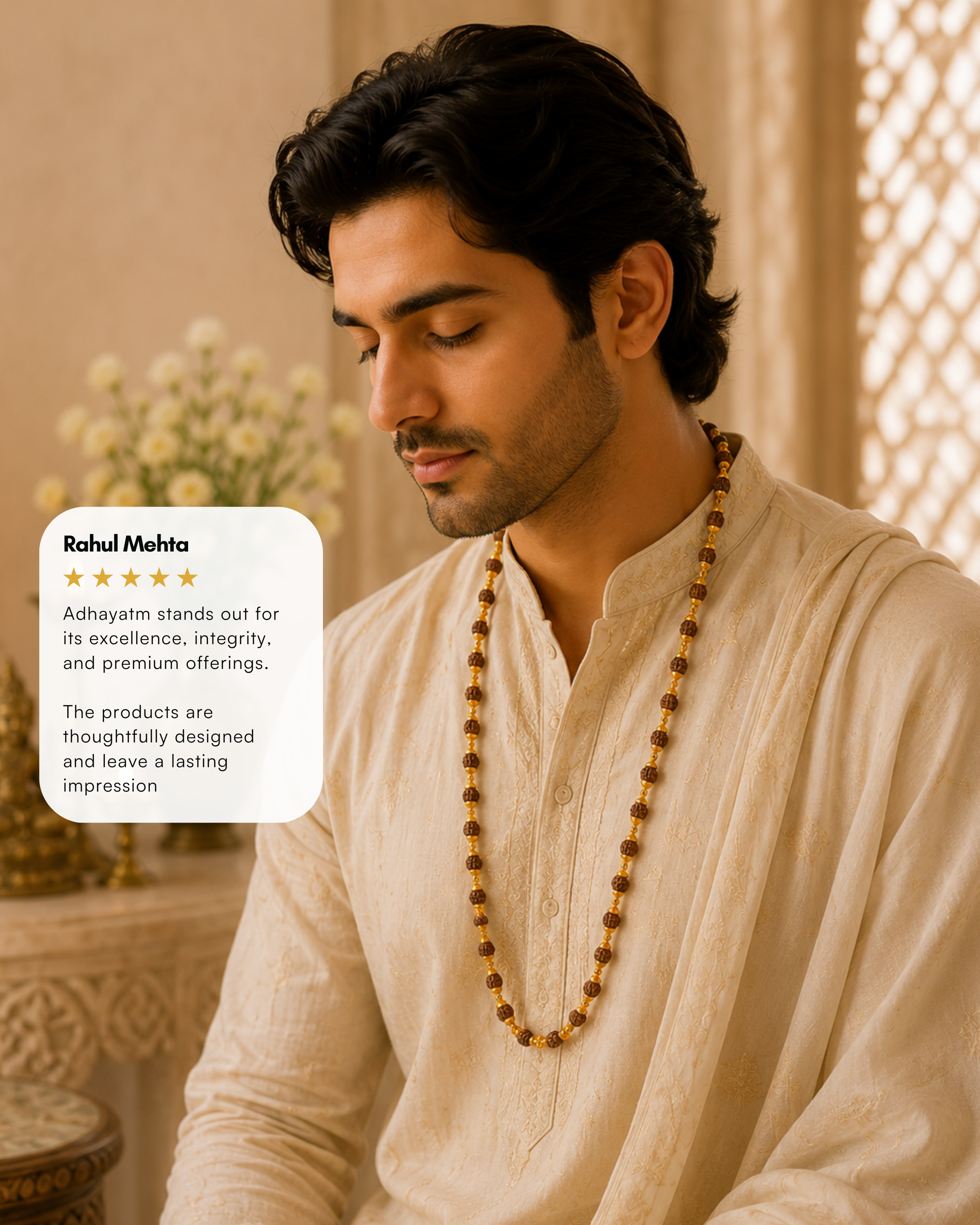 Gold Plated Divine Love Rudraksh Mala