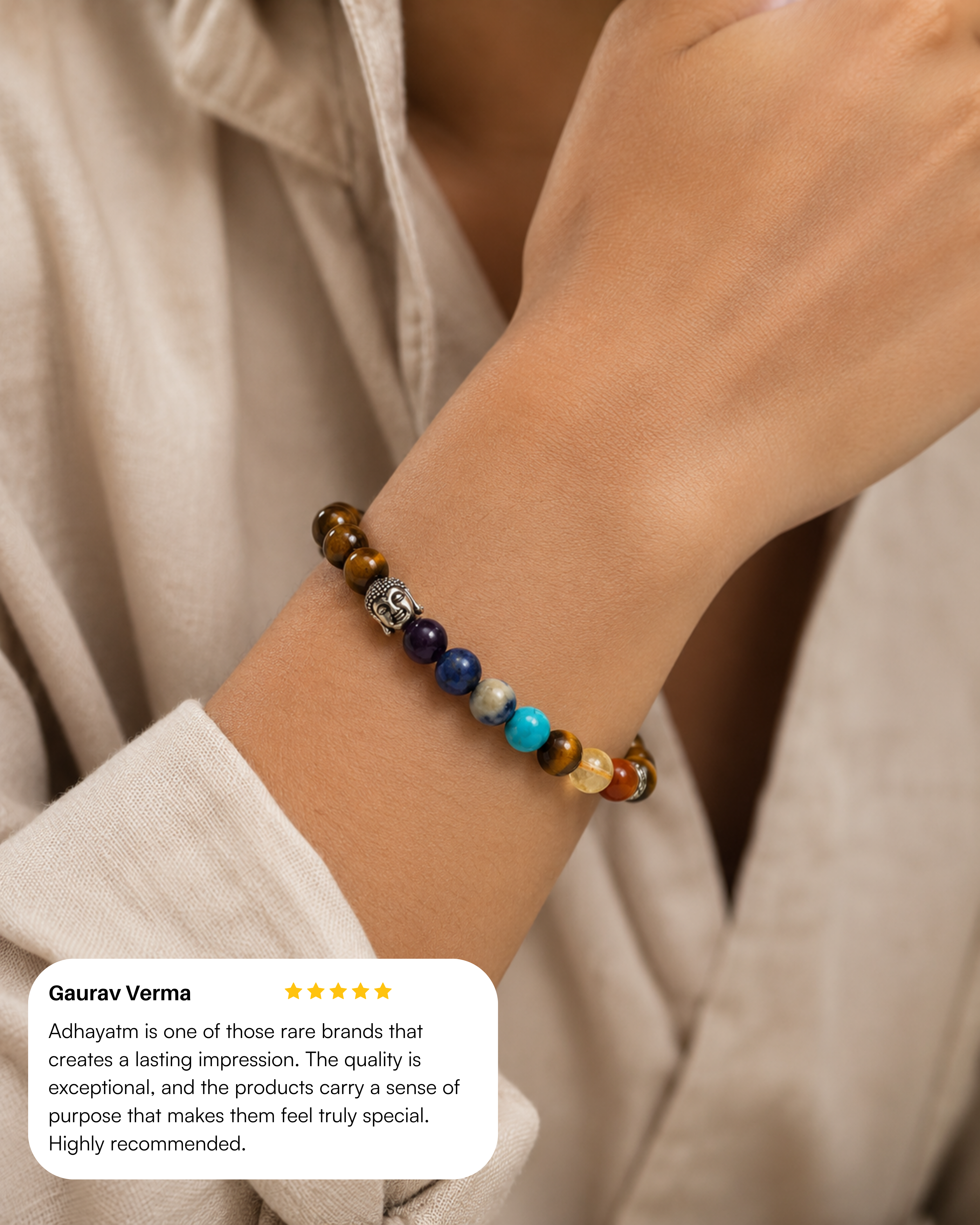 Tiger Eye Seven Chakra Band