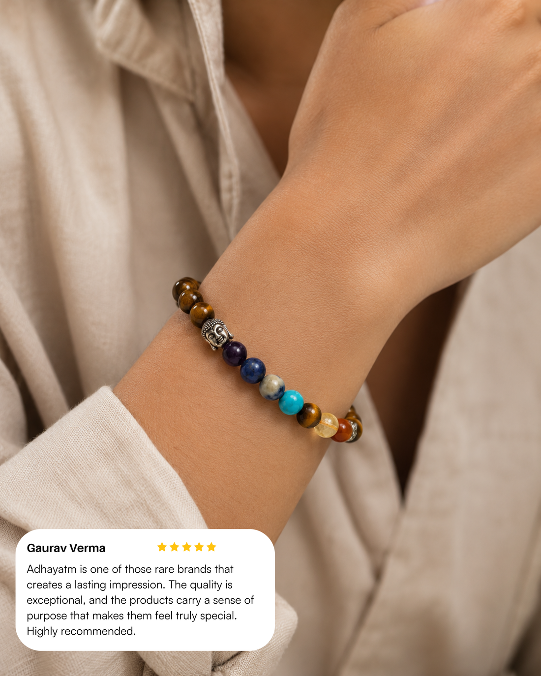 Tiger Eye Seven Chakra Band