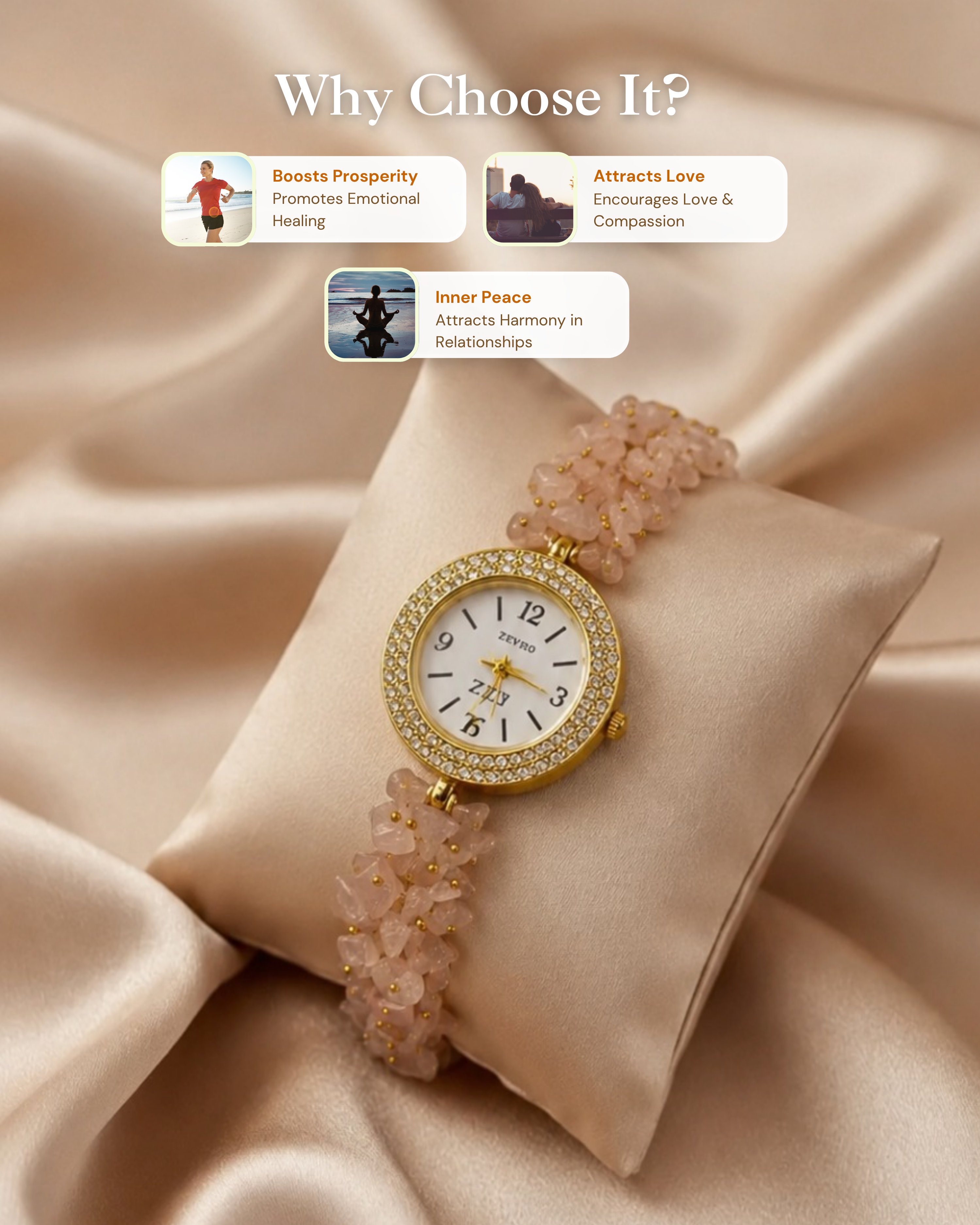 Crystal Queen Rose Quartz watch